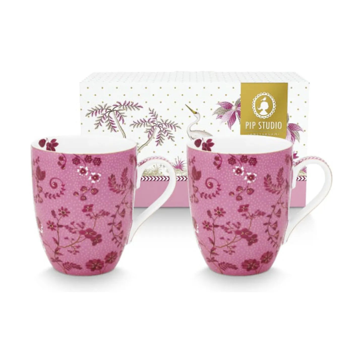PIP Studio Krus og kopper med hank Jolie Flowers Krus - 2 stk. i 35 cl, 1