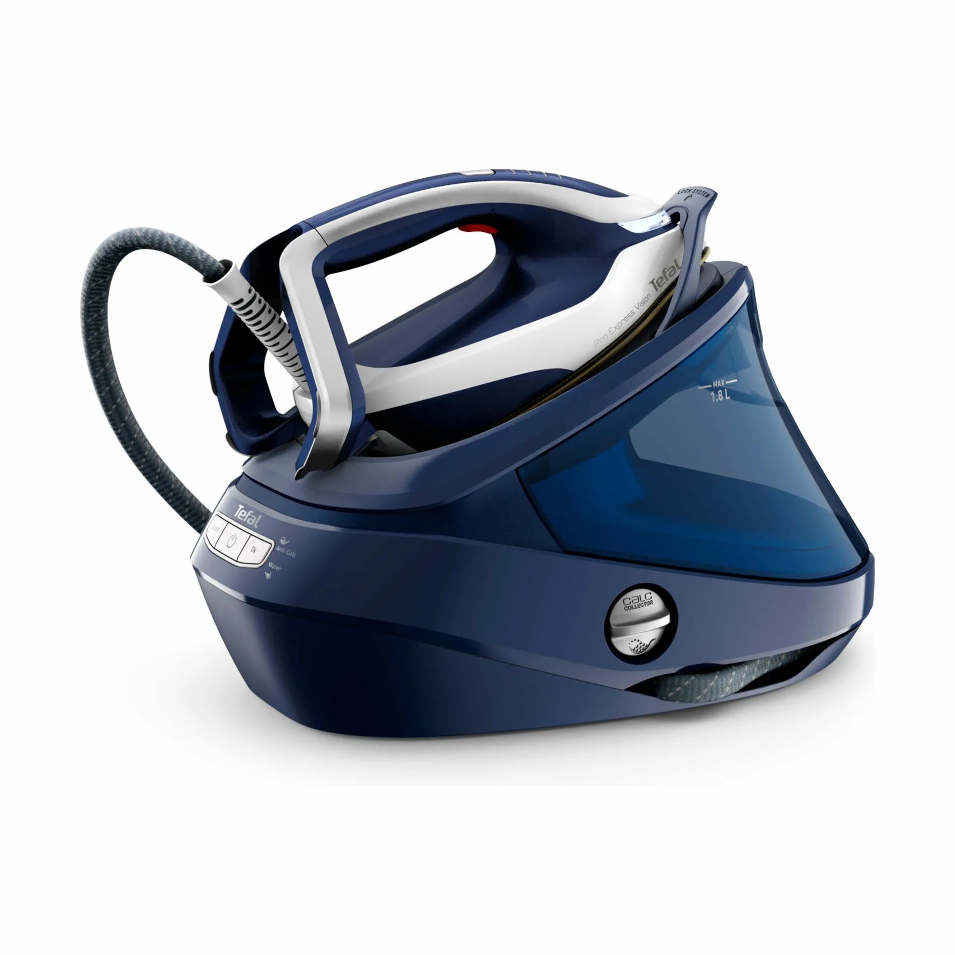 Tefal Dampstationer Pro Express Vision Dampstrygejern i Blå, 1