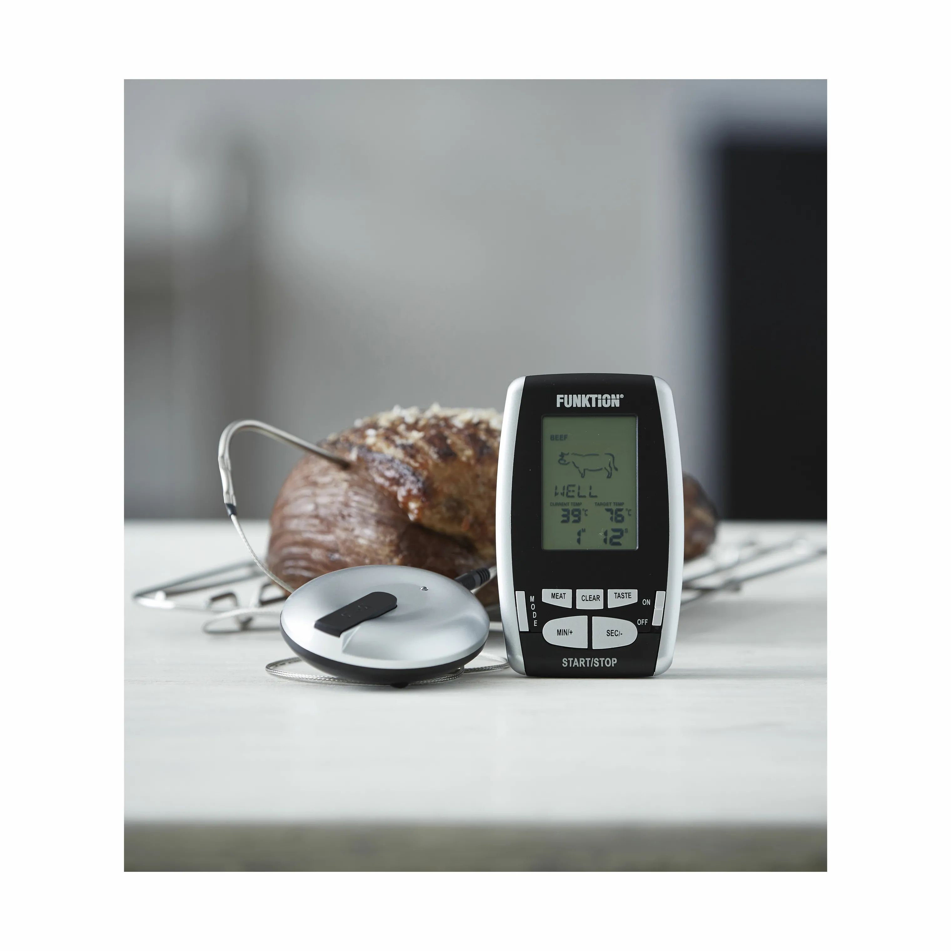 Funktion Stegetermometre Digitalt Stegetermometer i Sølvfarvet/sort, 4