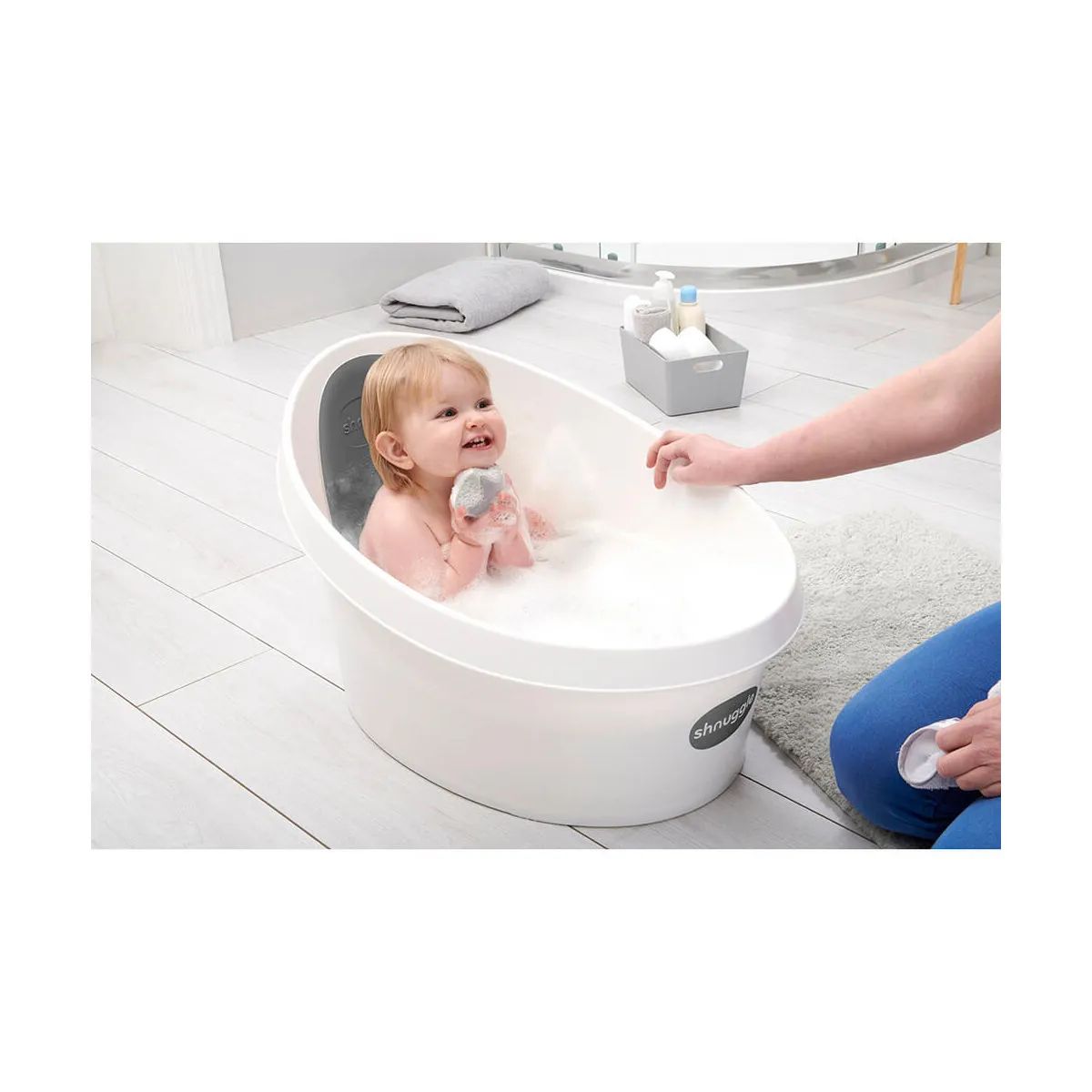 Shnuggle Til børneværelset Badekar i Hvid/grå, 3