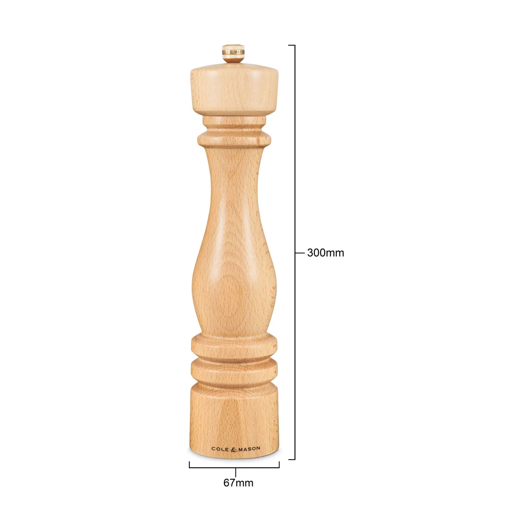 Cole&Mason Peberkværne London Peberkværn i Natural Beech, 30 cm, 9