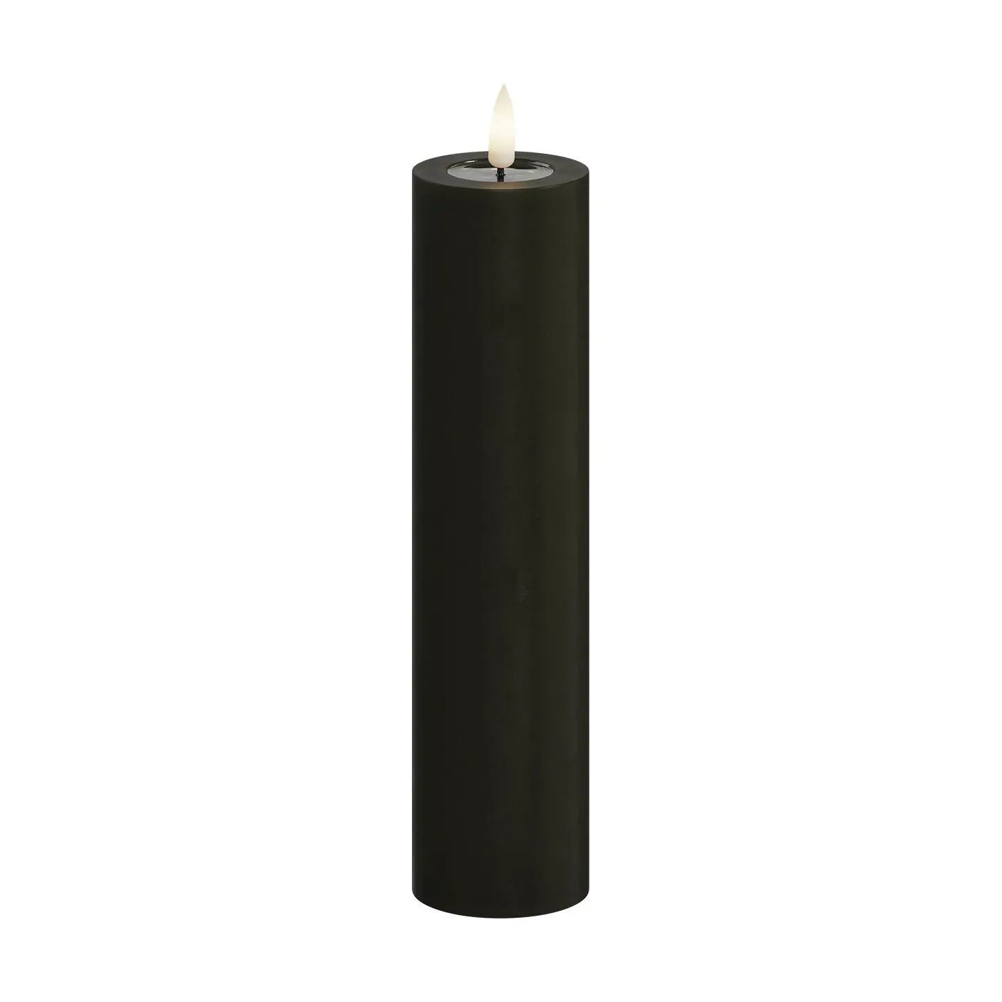 Deluxe Homeart LED-lys Real Flame LED Bloklys i Mørk grøn, 20 cm, 1