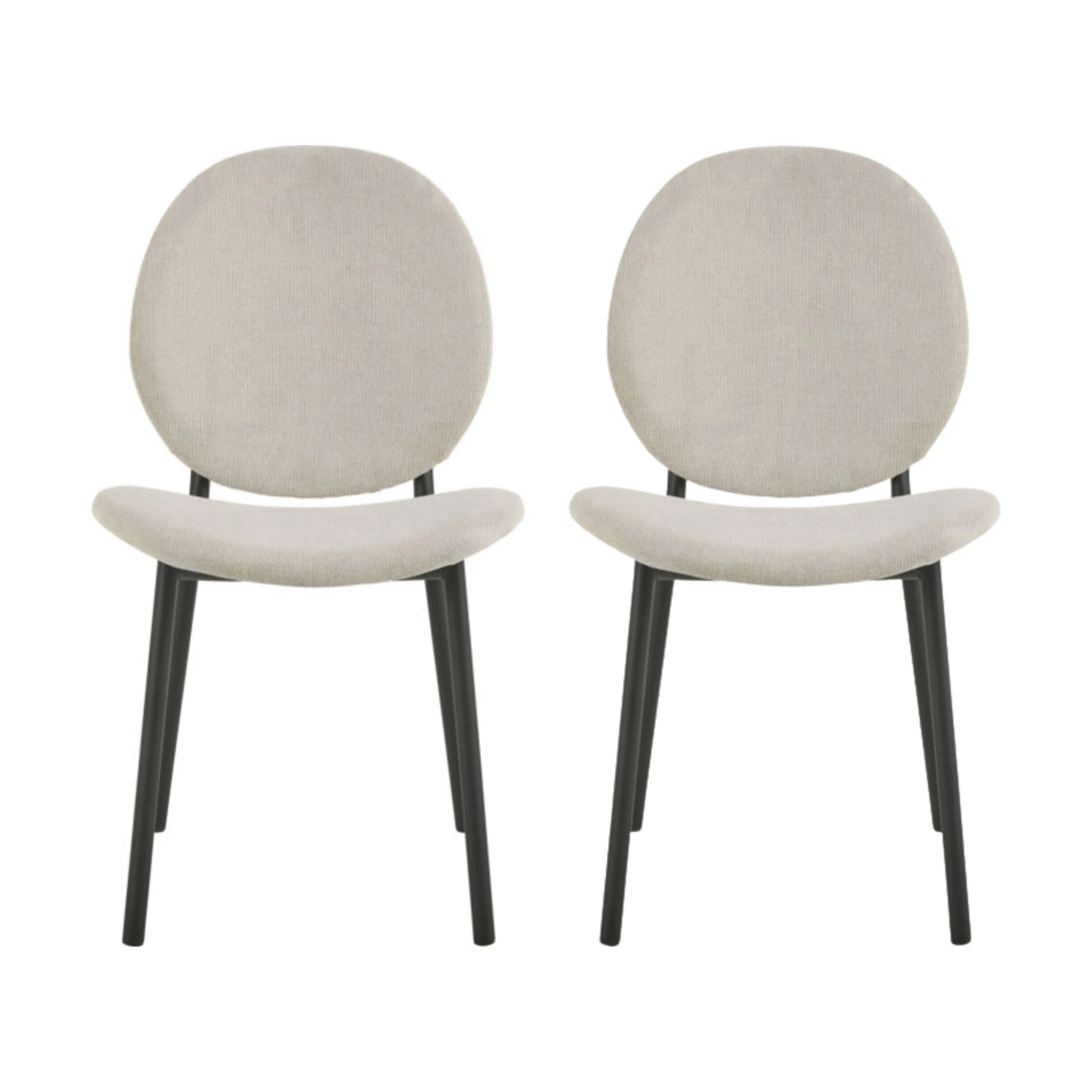 CASA Living Spisebordsstole Cliff Spisebordsstol - 2 stk. i Beige/mat sort, 1