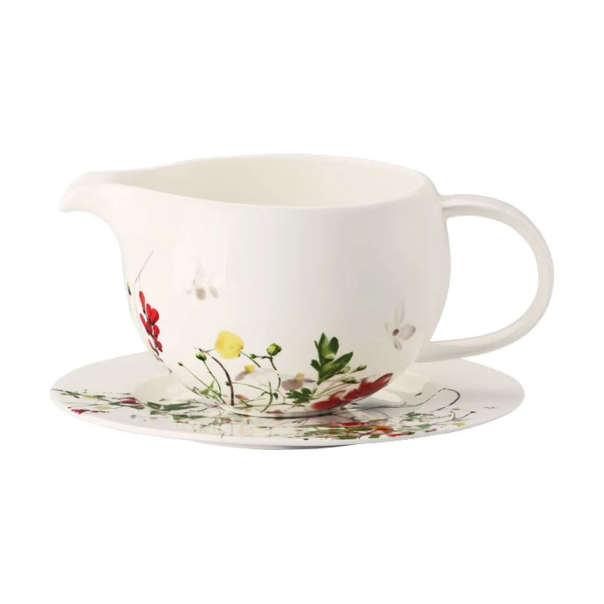 Rosenthal Sovseskåle og -kander Brillance Fleurs Sauvages Sovseskål m. underskål i Hvid / Multifarvet, 1
