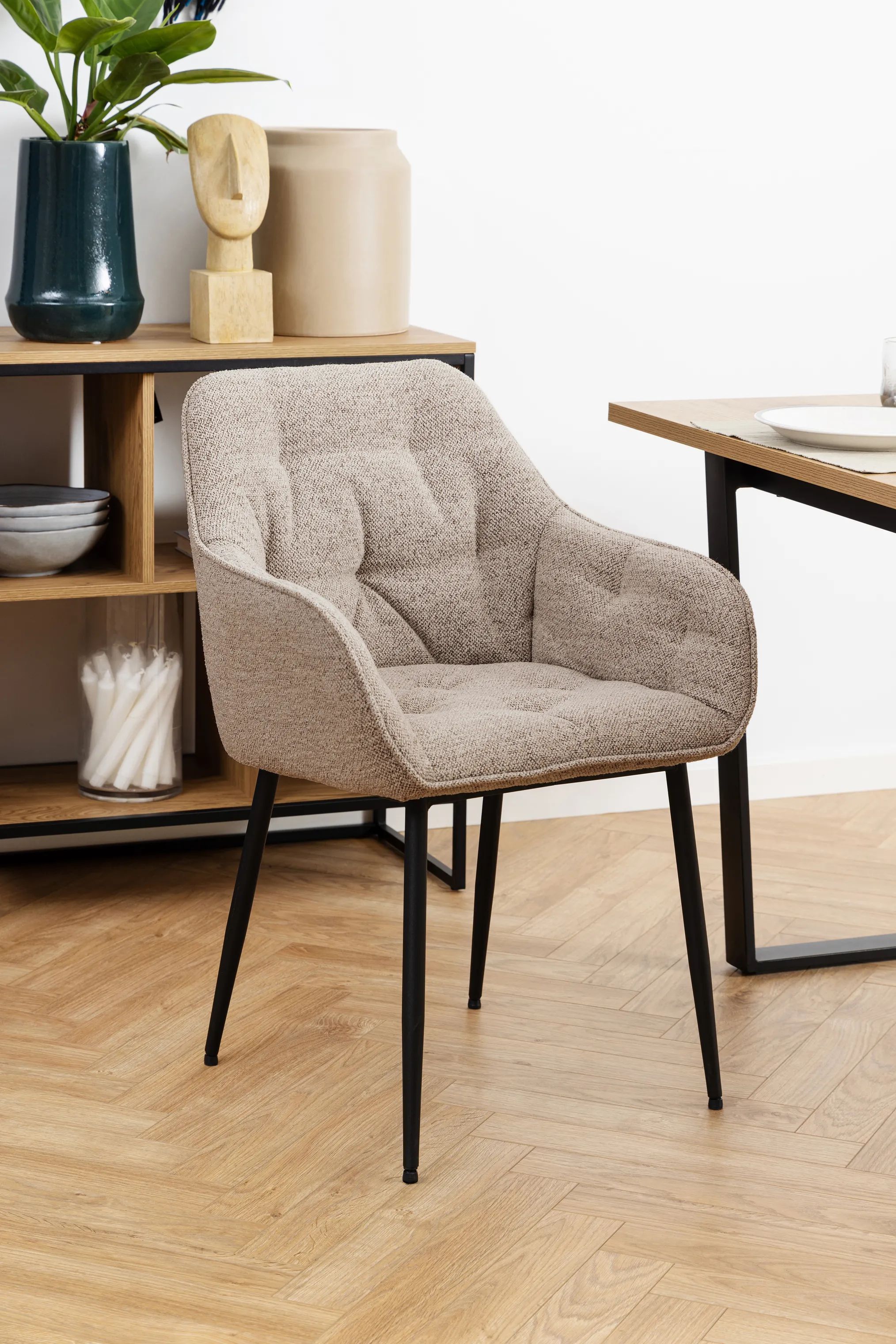 CASA Living Spisebordsstole Brooke Spisebordsstol - 2 stk. i beige/sort, 2