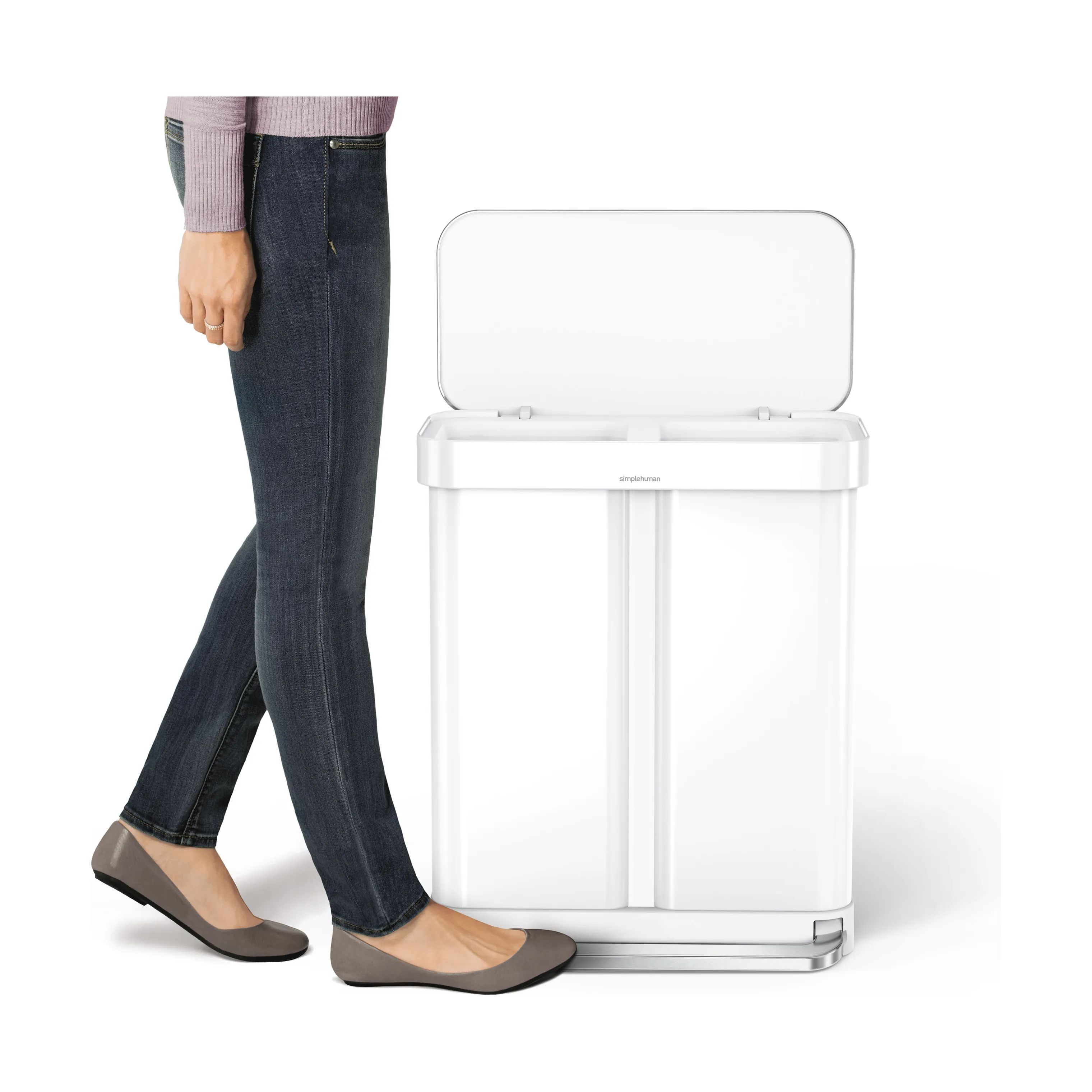 Simplehuman Pedalspande Dual Pedalspand i Hvid, 3