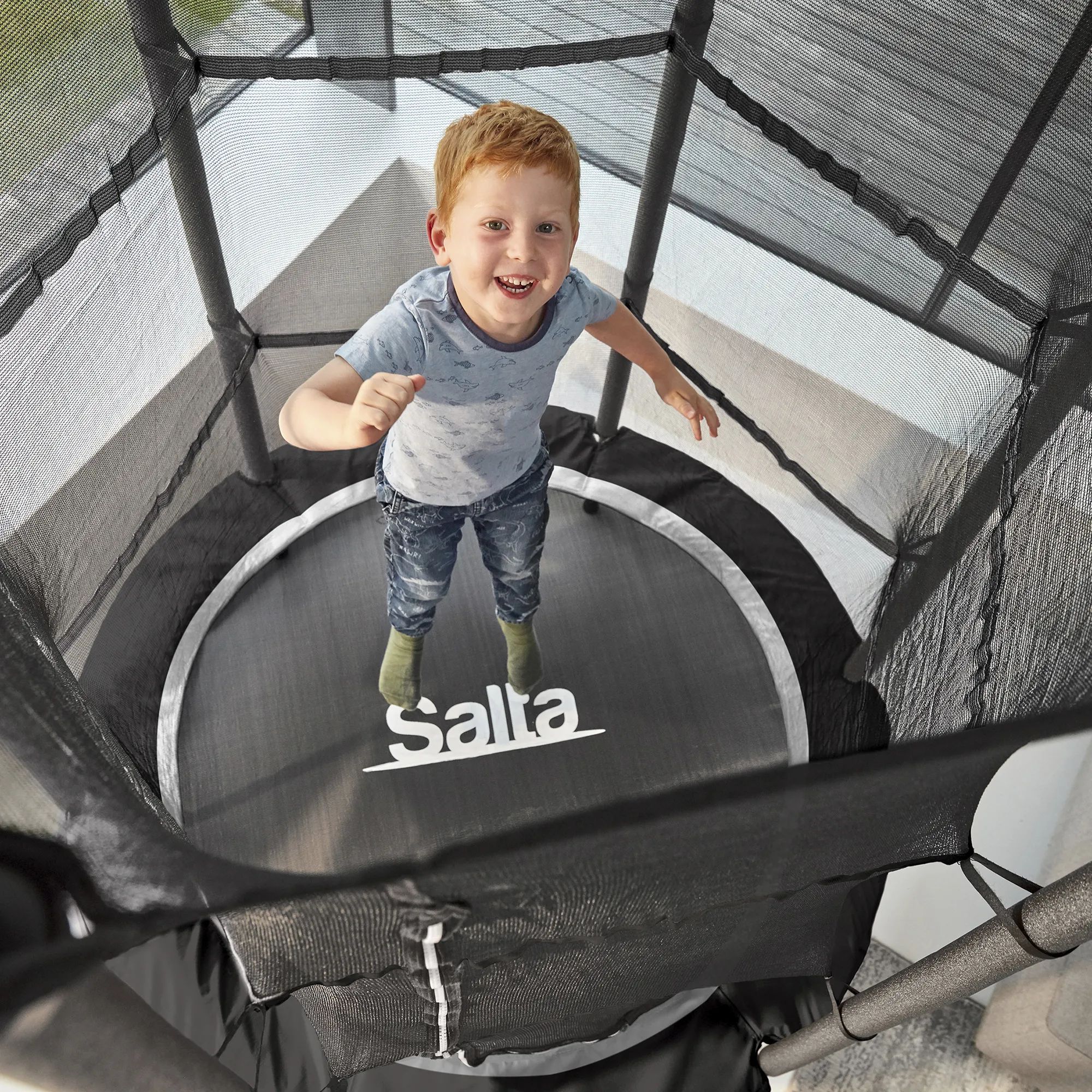 Salta Trampoliner Junior Trampolin m. sikkerhedsnet i Sort, 3