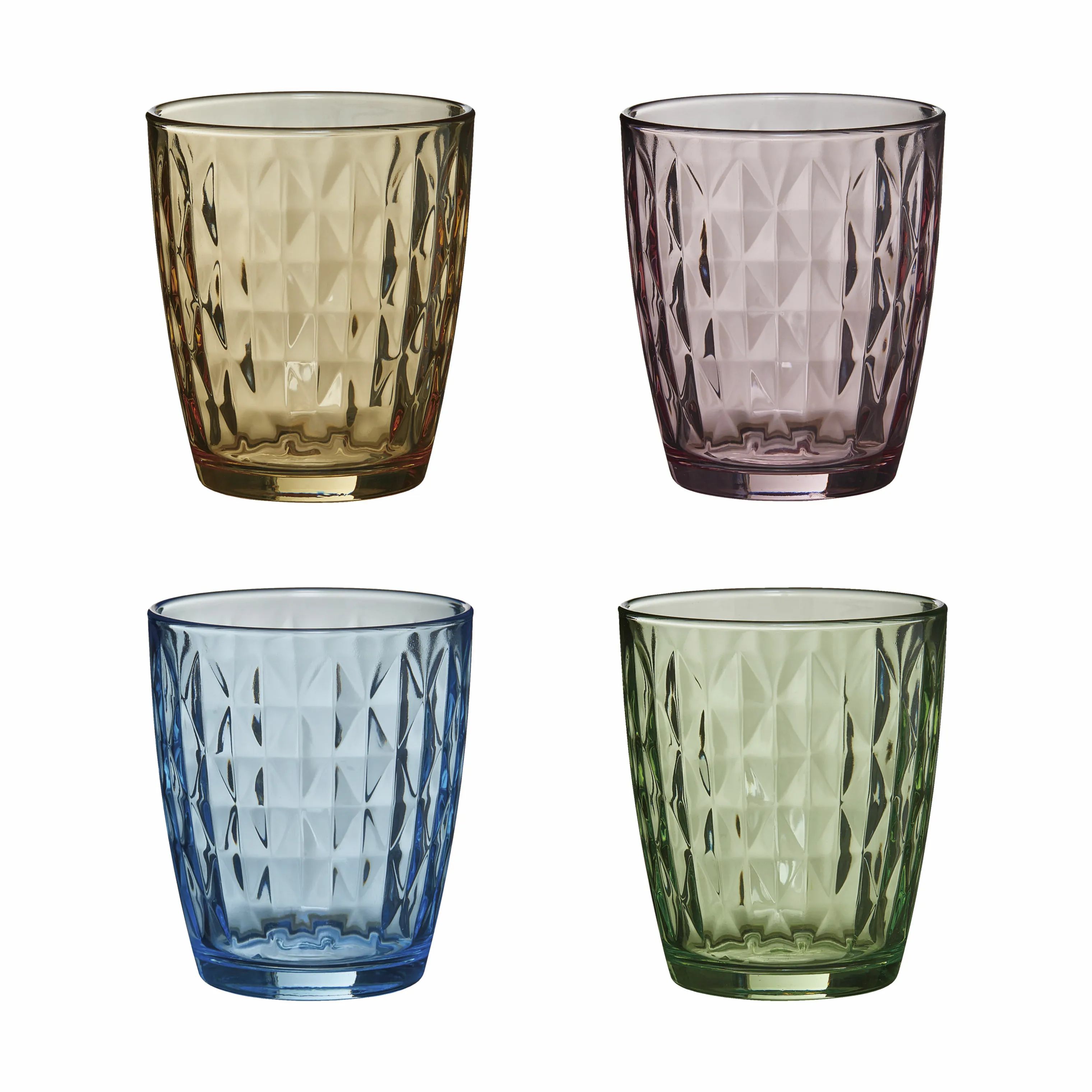 Aida Vandglas Mosaic Vandglas - 4 stk. i Amber/pink/light blue/green, 1