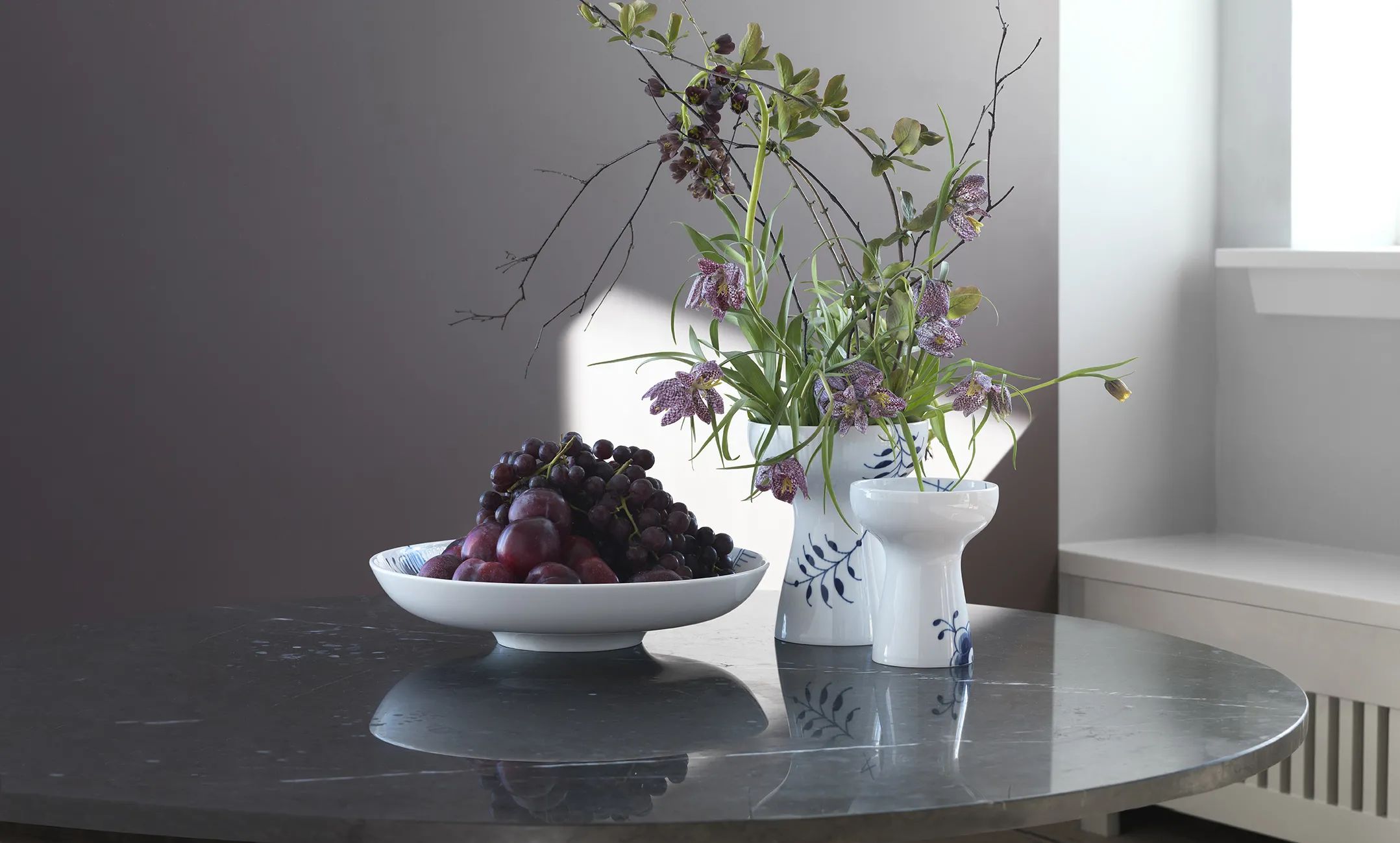Royal Copenhagen Serveringsfade Blå Mega Riflet Fad i 34 cm, 3
