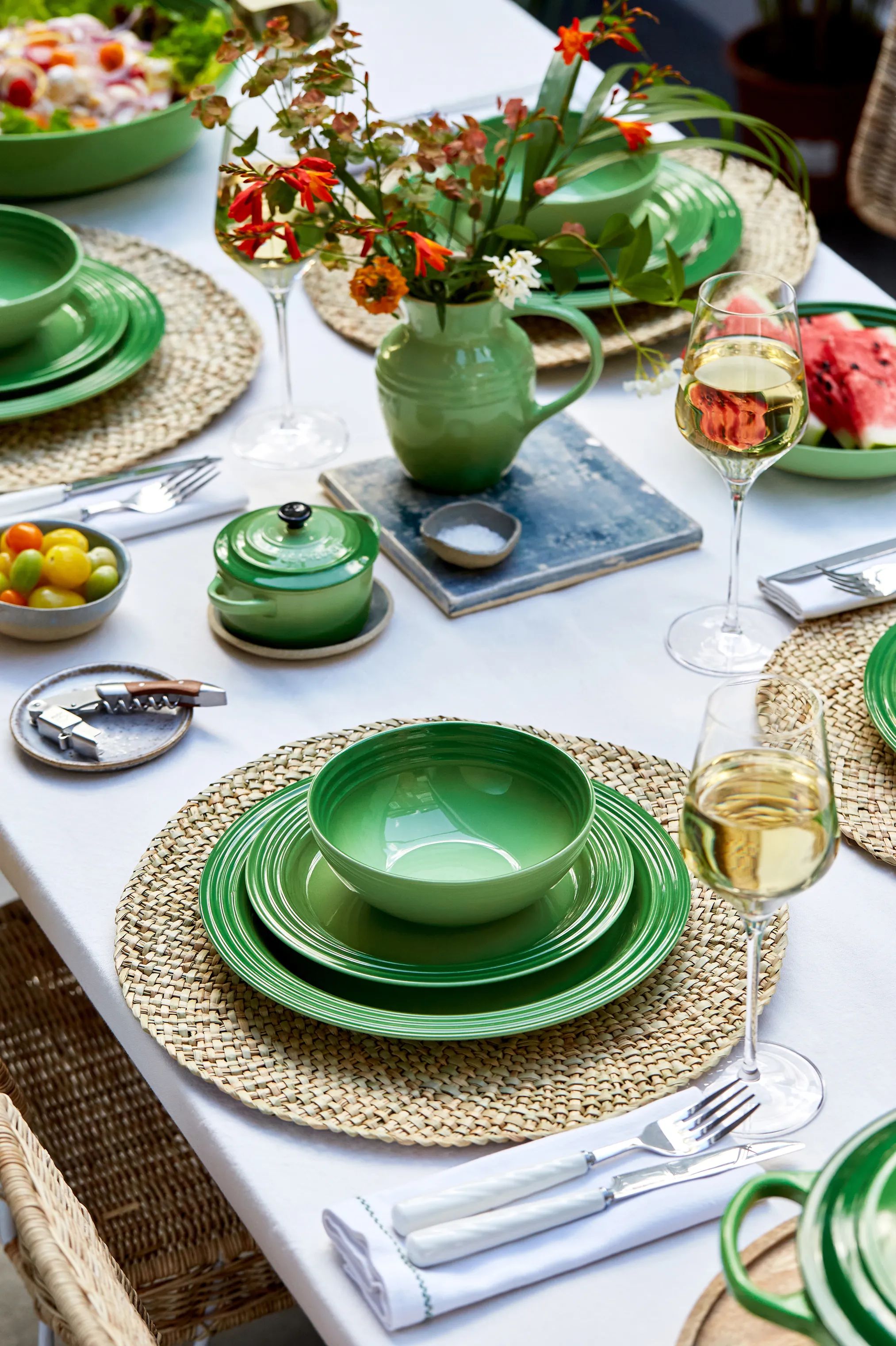 Le Creuset Frokosttallerkener Signature Frokosttallerken i Bamboo Green, 22 cm, 2