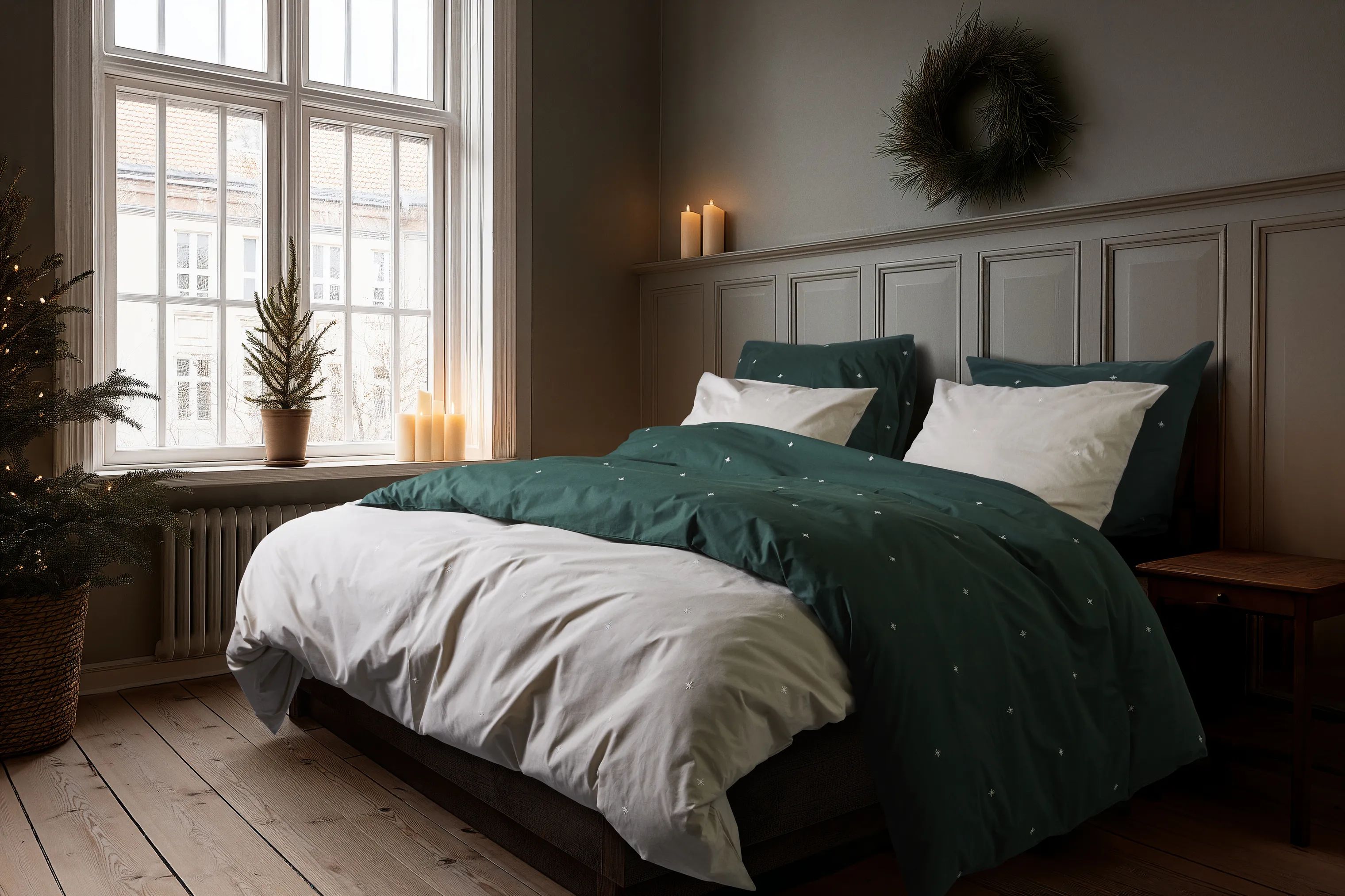 Juna Sengetøj Christmas Fable Sengetøj i Grøn, B140 x L200 cm, 8