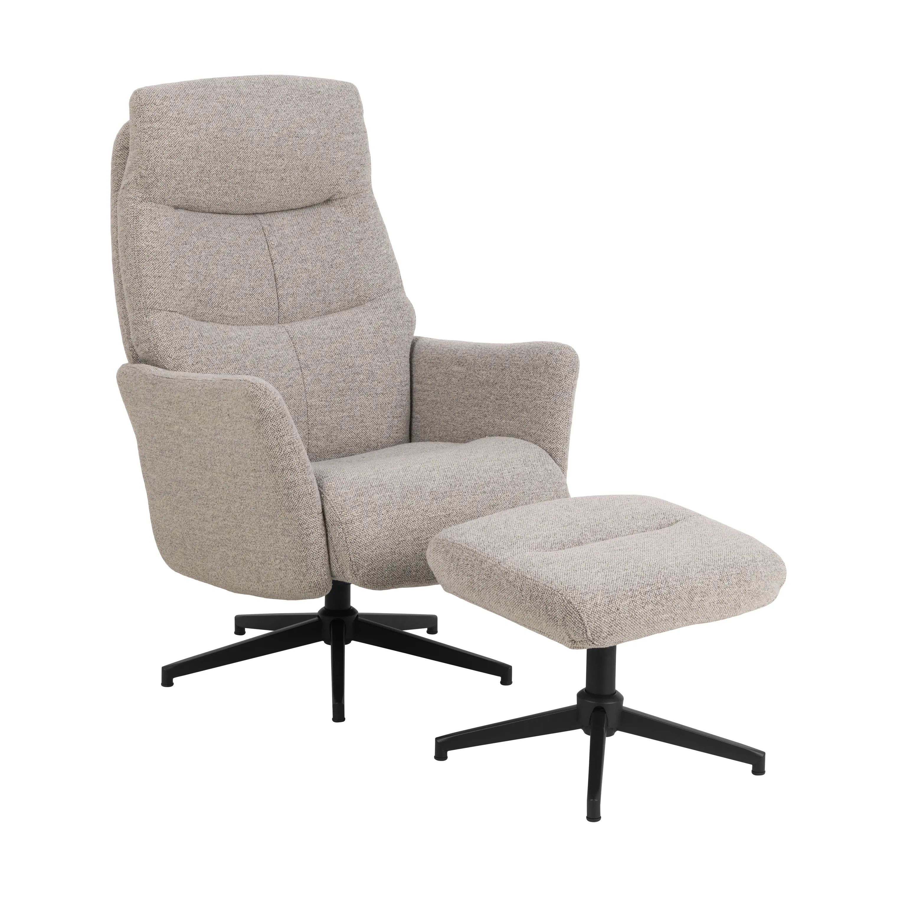 CASA Living Lænestole London Recliner med fodskammel i Beige, 1
