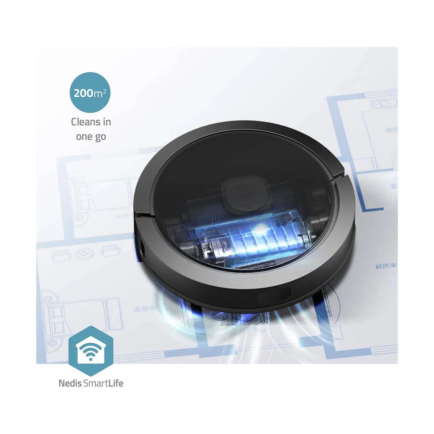 Nedis Robotstøvsugere Smart Life Robotstøvsuger WIFIVCL002CBK i WIFIVCL002CBK sort, 4