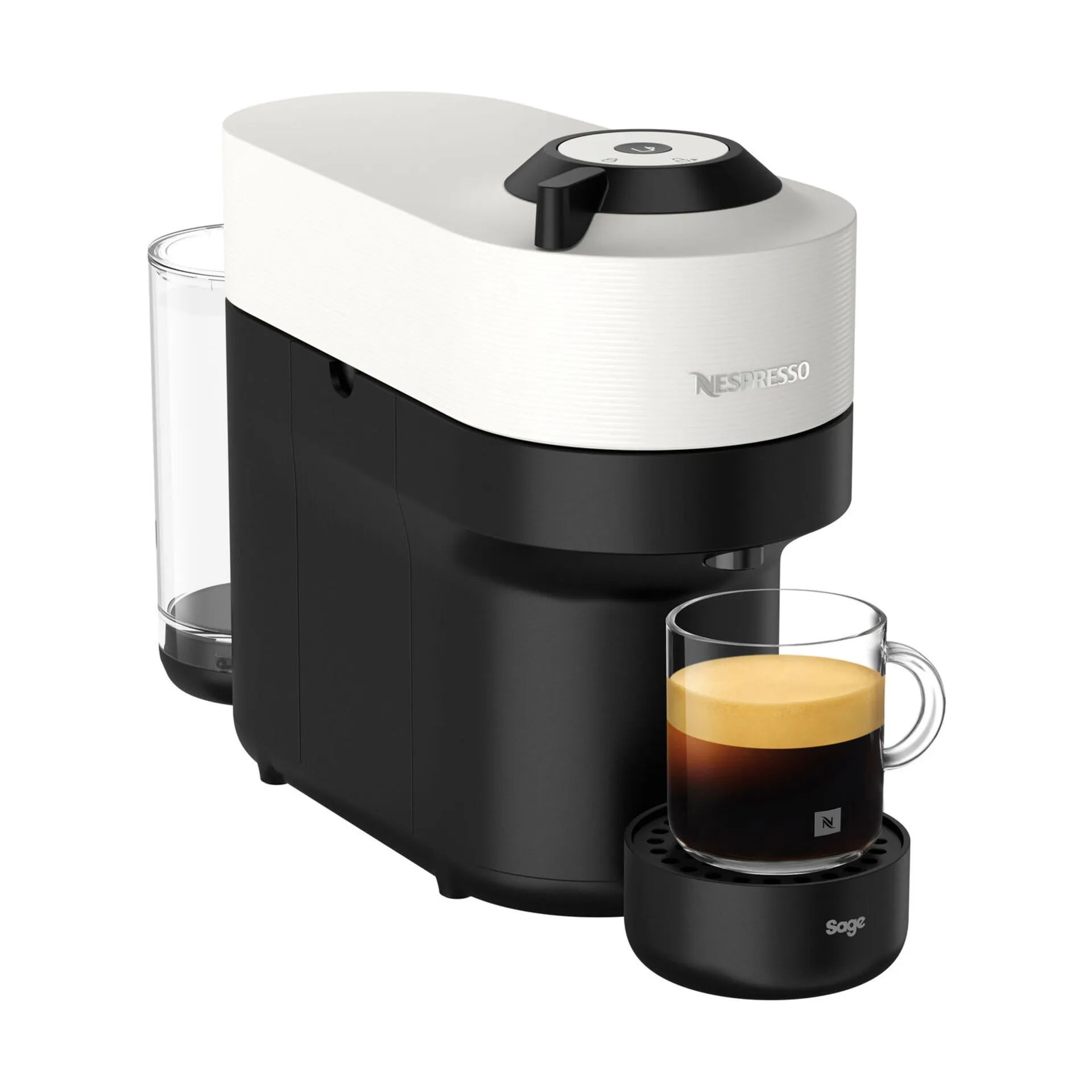Sage Nespresso kapselmaskiner Vertuo Pop+ Deluxe Kapsel Kaffemaskine i Coconut White, 1