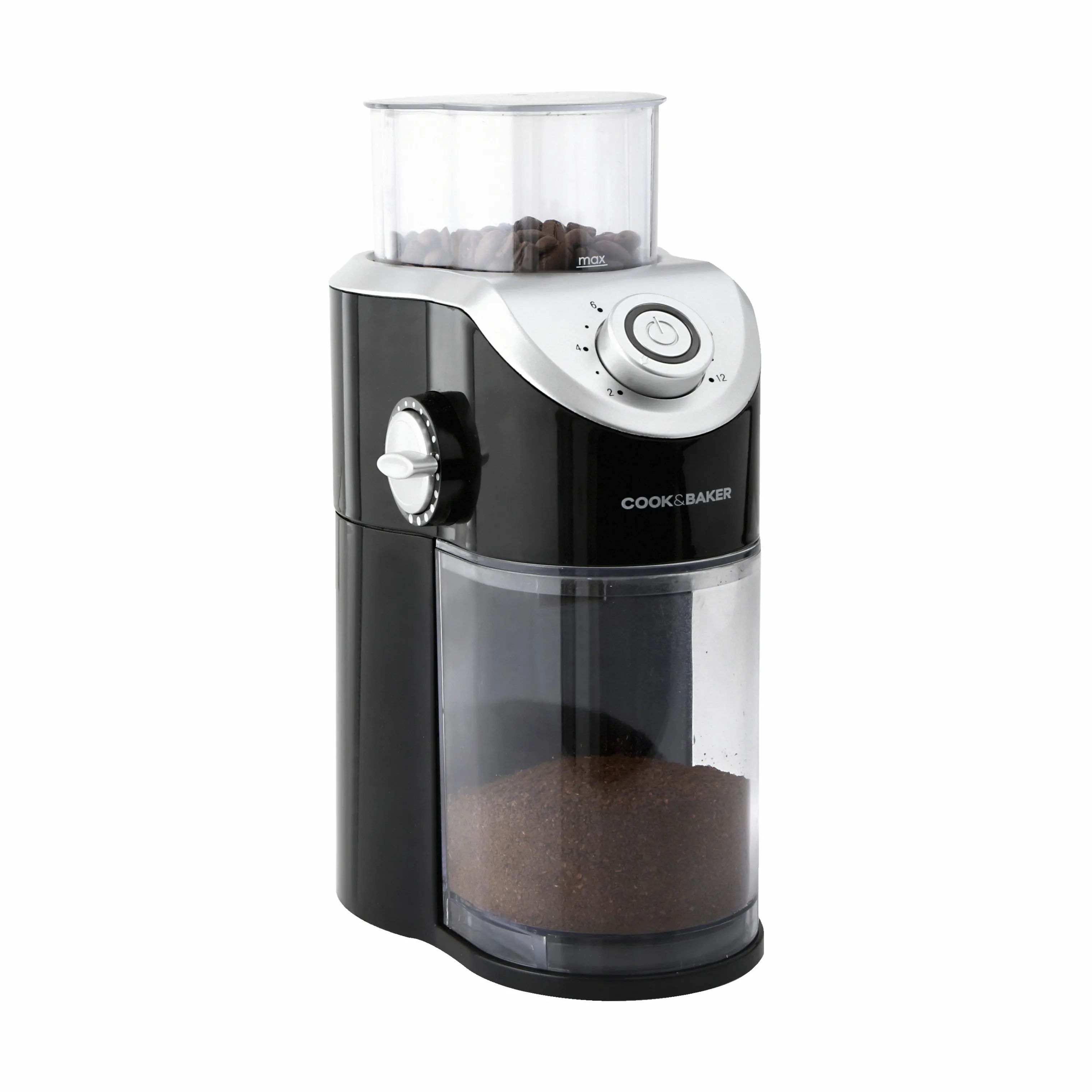 Cook & Baker Kaffekværne Pro Kaffekværn i Sort/stål/klar, 5