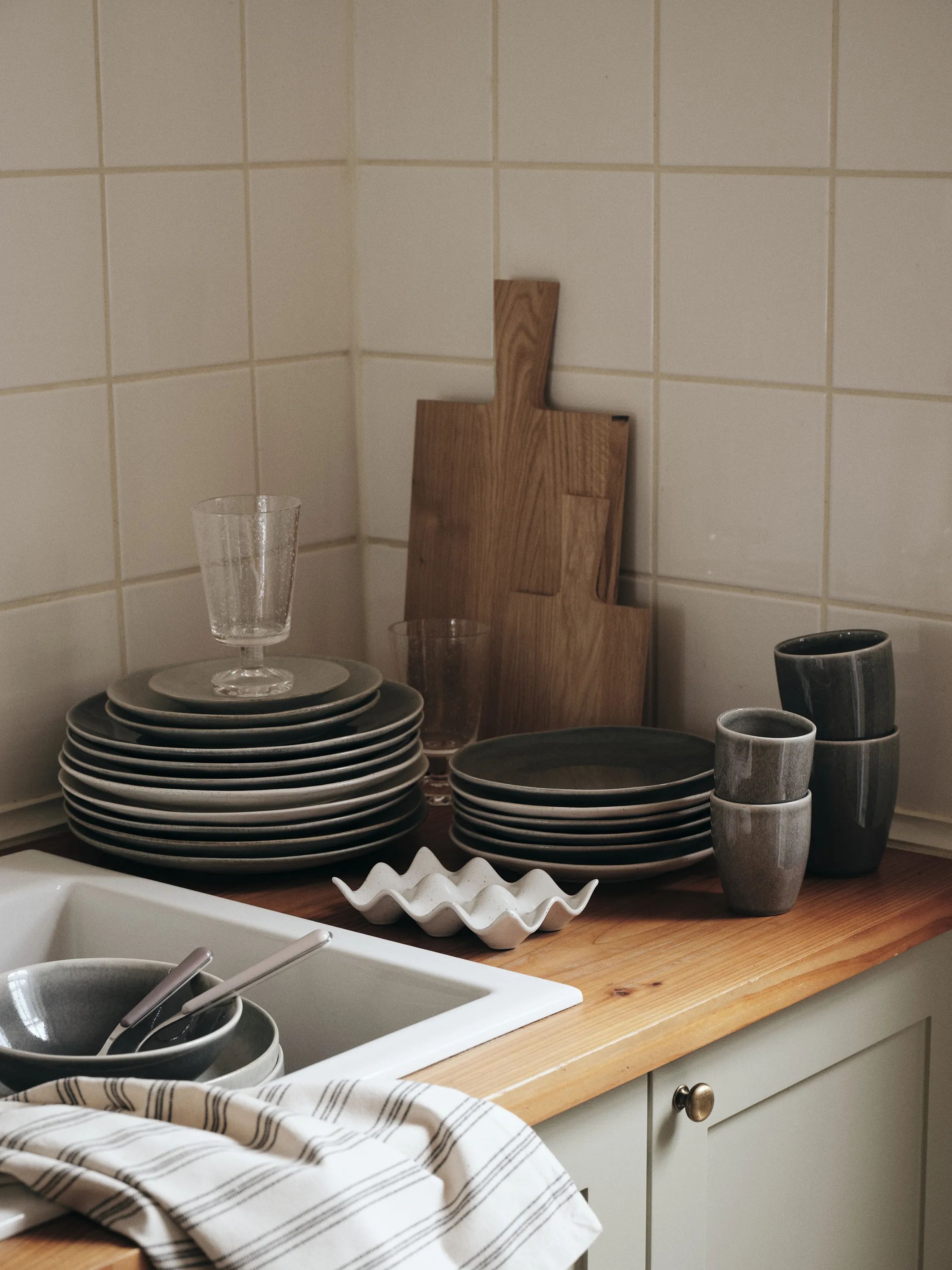 Broste Copenhagen Middagstallerkener Nordic Rain Middagstallerken i Grey, 6