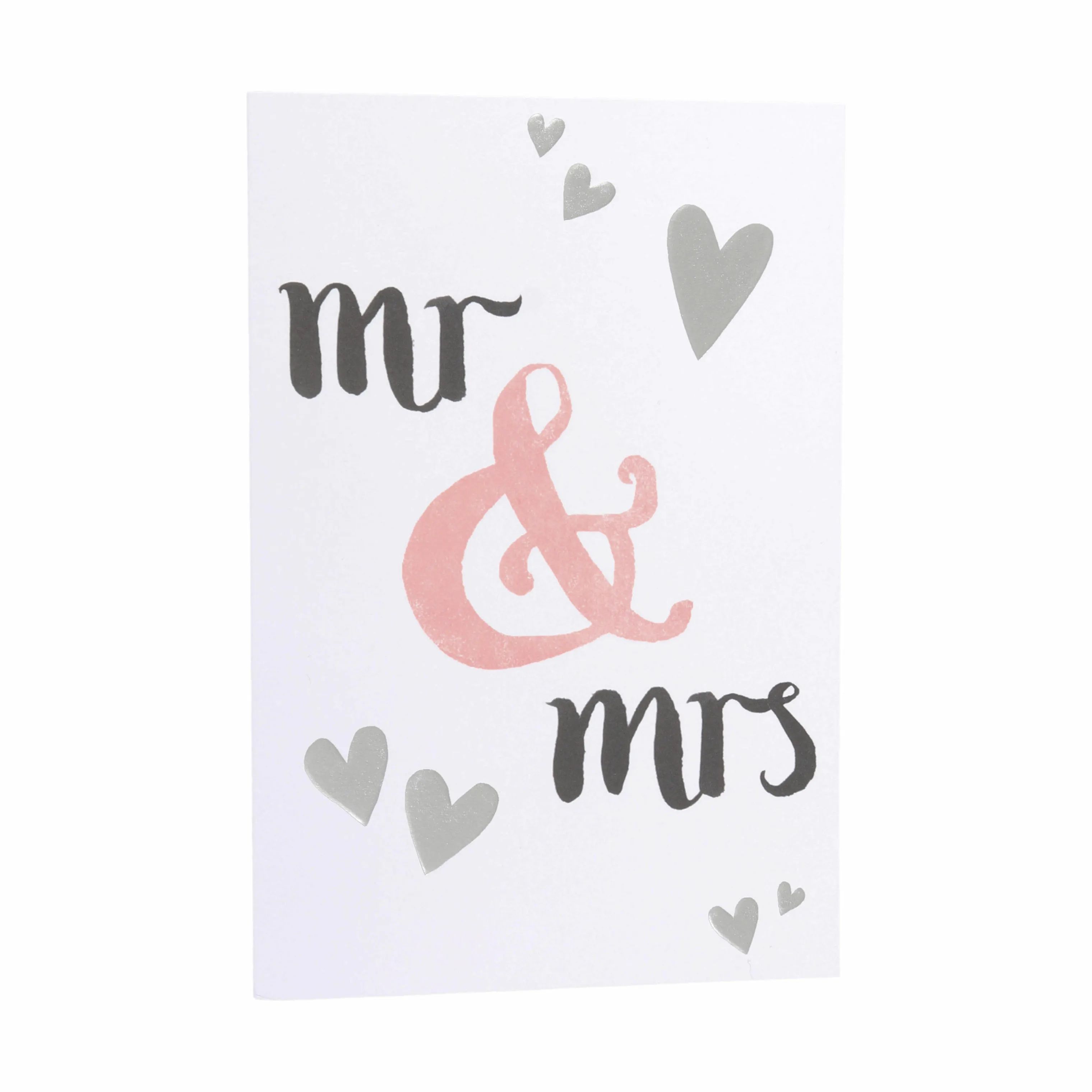 CASA Living Kort Kort - Mr. and Mrs. i sølv;lyserød;sort, 1