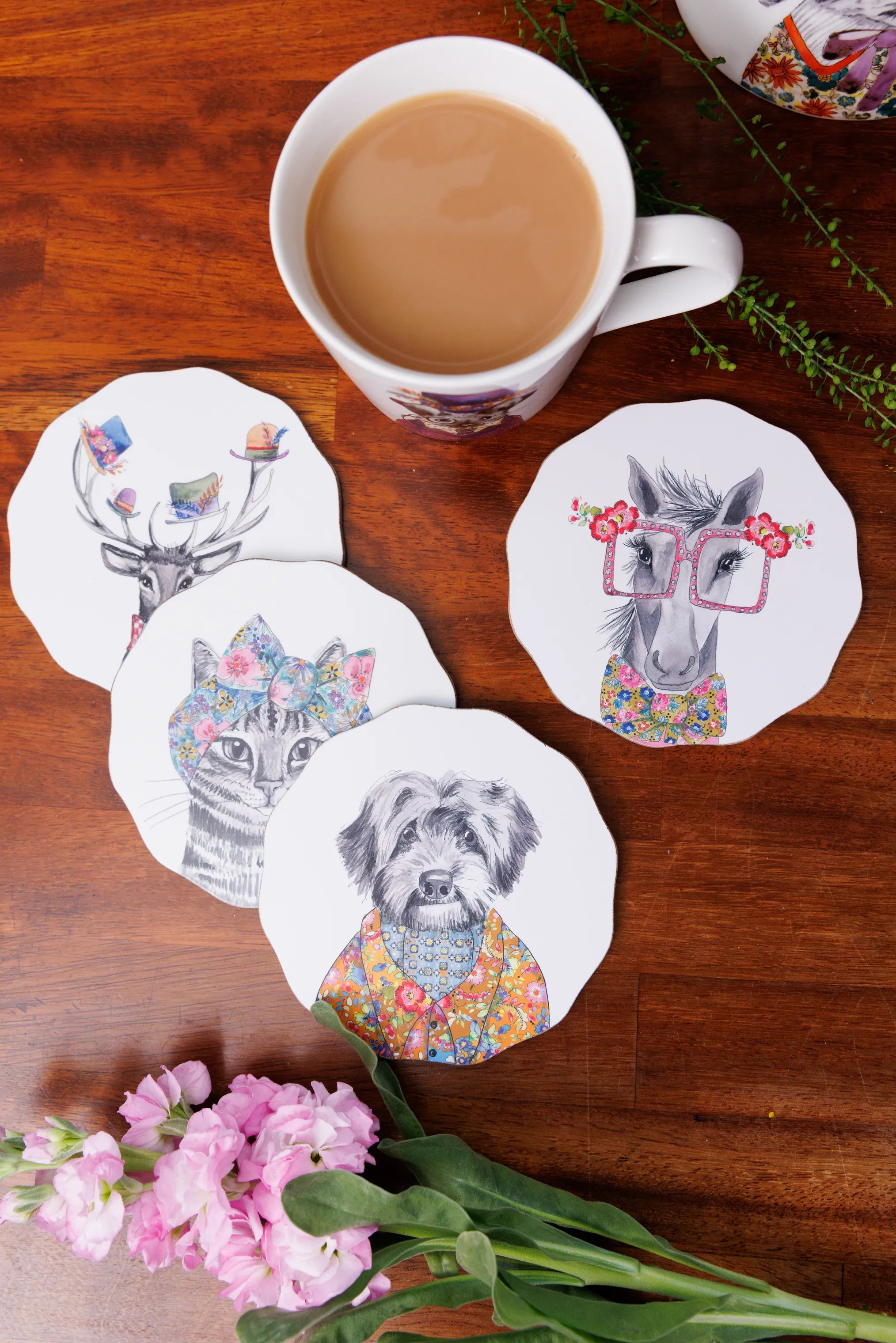 Mikasa Glasbrikker og coasters Tipperley Hill Mikasa x Tipperleyhill Glasbrikker i White, 7