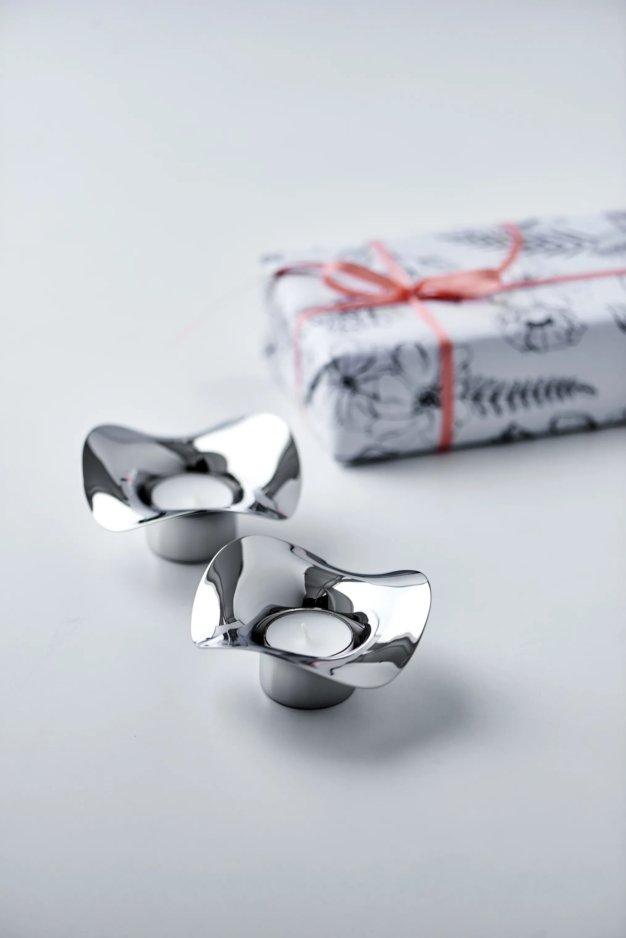 Georg Jensen Fyrfadsstage Cobra Fyrfadsstage - 2 stk. i Blank/Stål, 4,9 cm, 2