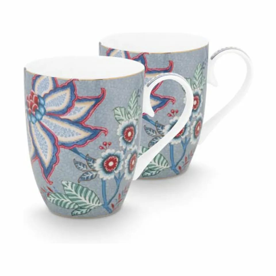 PIP Studio Krus og kopper med hank Flower Festival Krus - 2 stk. i Light Blue, 1
