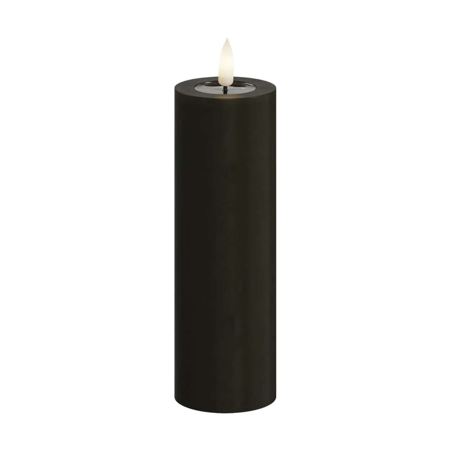 Deluxe Homeart LED-lys Real Flame LED Bloklys i Mørk grøn, 15 cm, 1