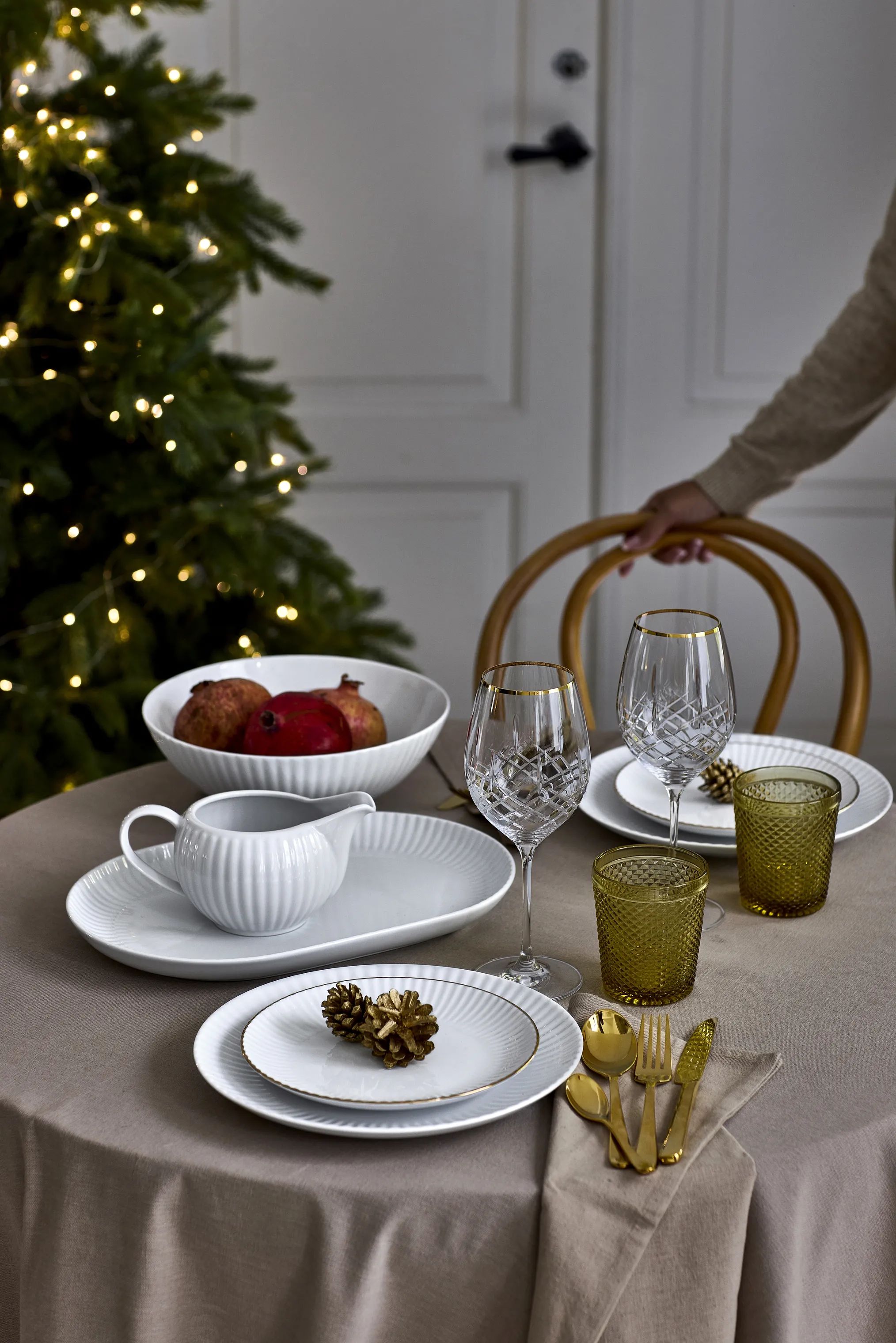 CASA Living Frokosttallerkener Daisy Gold Frokosttallerken i Hvid/guld, 3