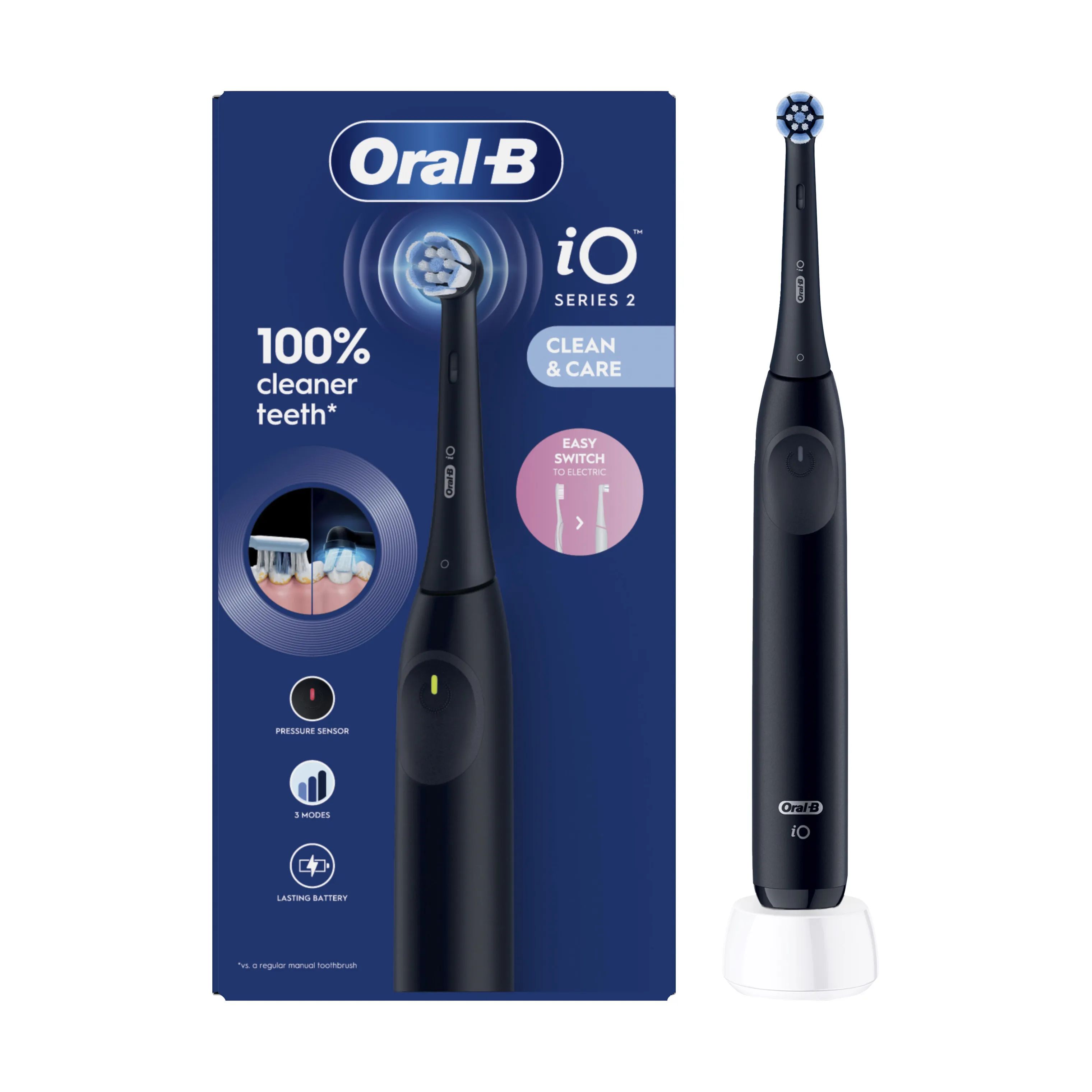 Oral-B Eltandbørster iO2 iO 2 Elektrisk Tandbørste i Night Black, 4