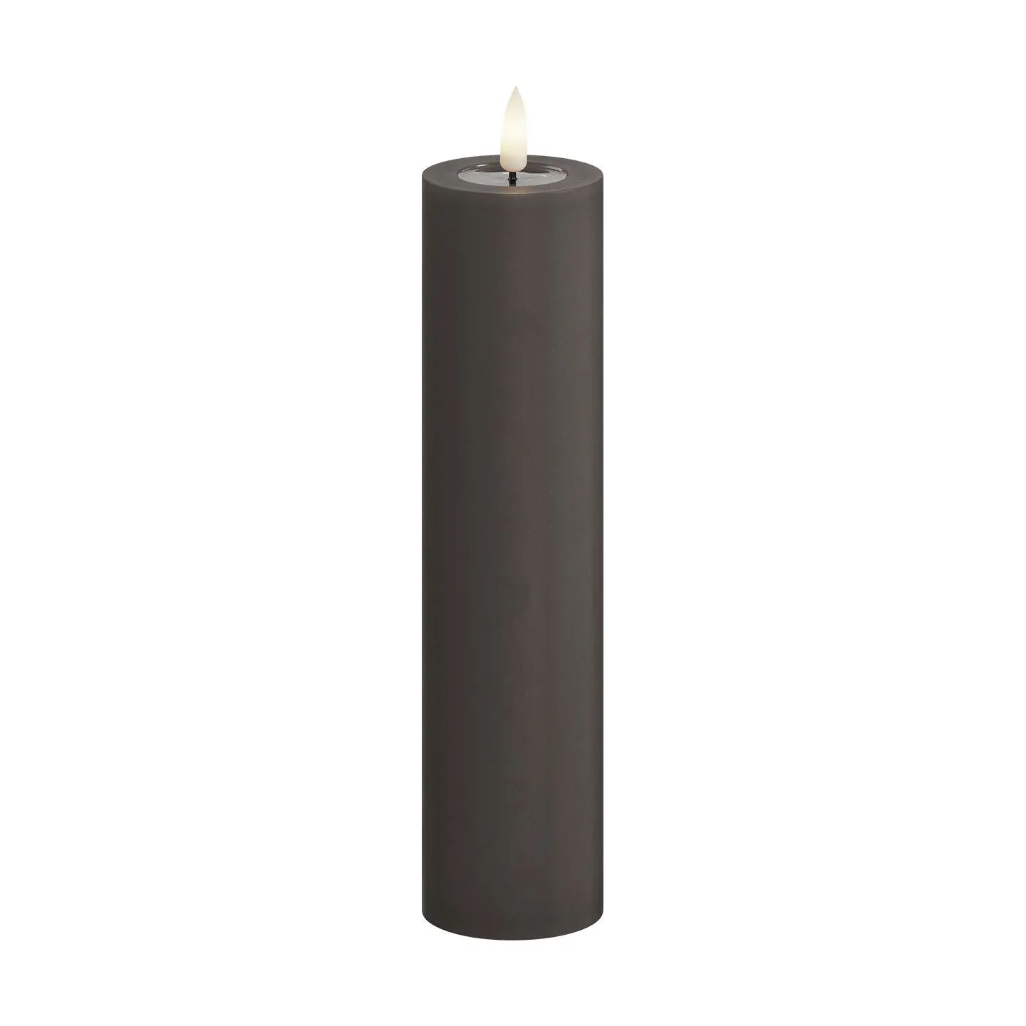 Deluxe Homeart LED-lys Real Flame LED Bloklys i Mokka , 20 cm, 1