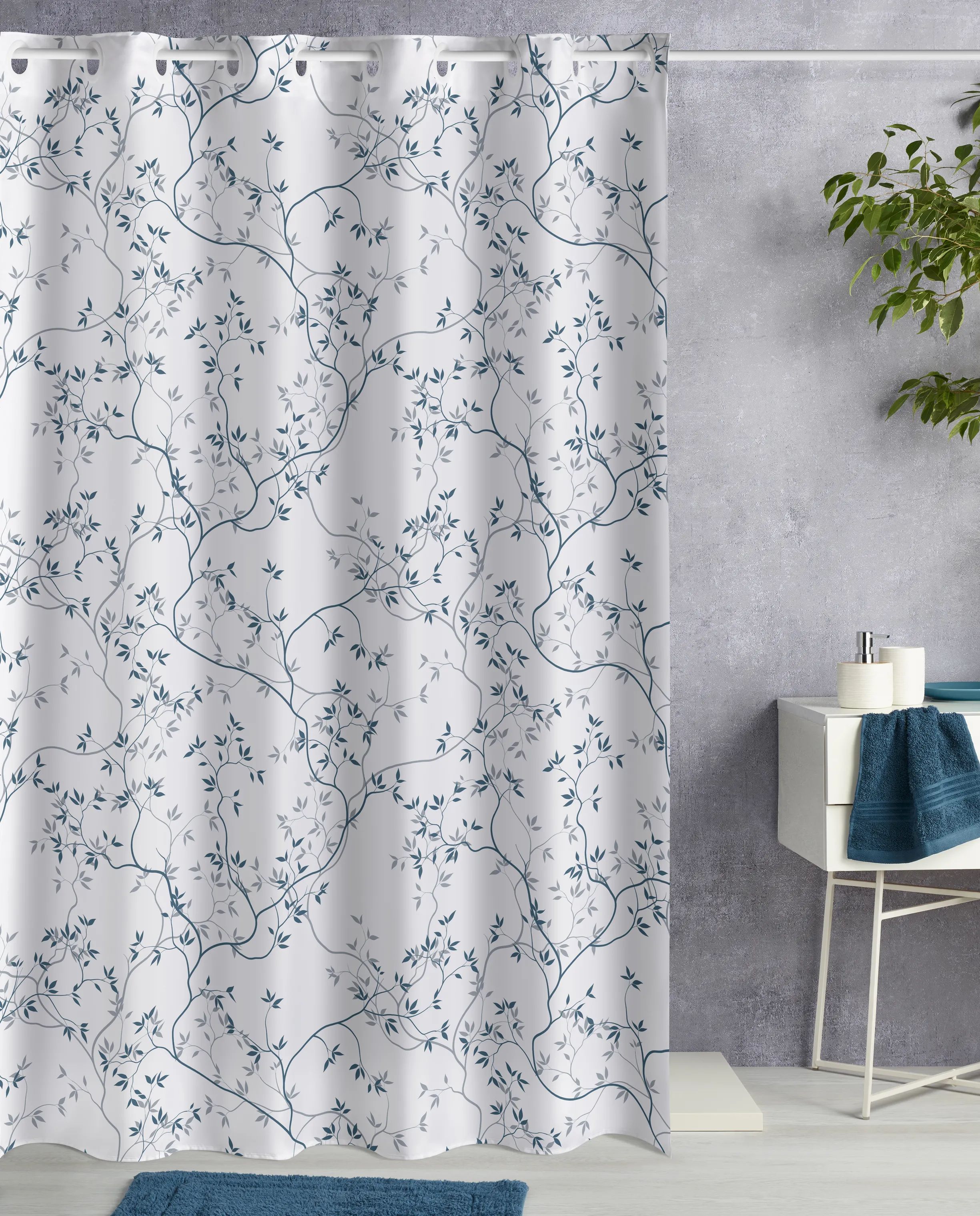 Atenas Badeforhæng Badeforhæng i Blå/Blomster, 2