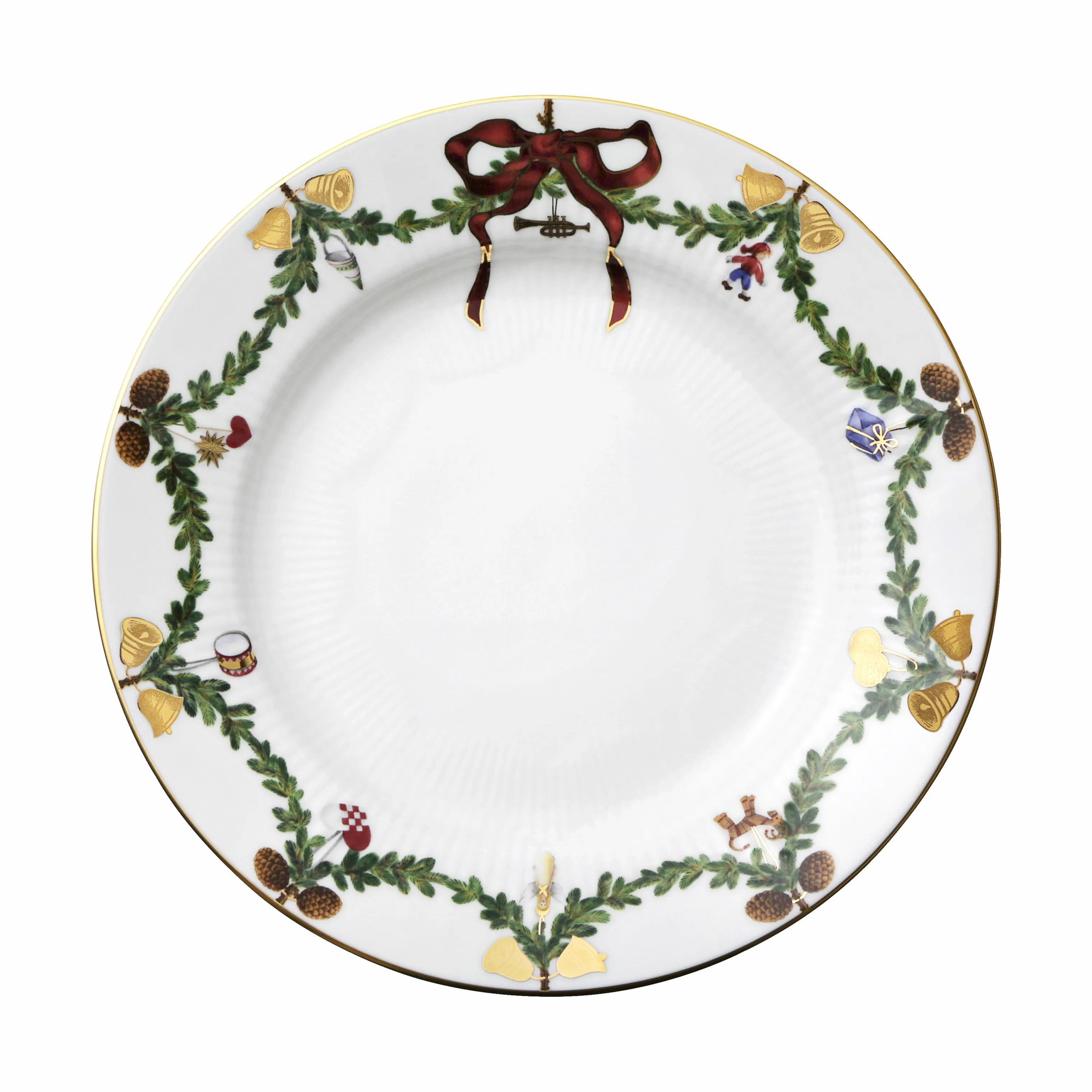 Royal Copenhagen Frokosttallerkener Stjerne Riflet Jul Tallerken i 22 cm, 1