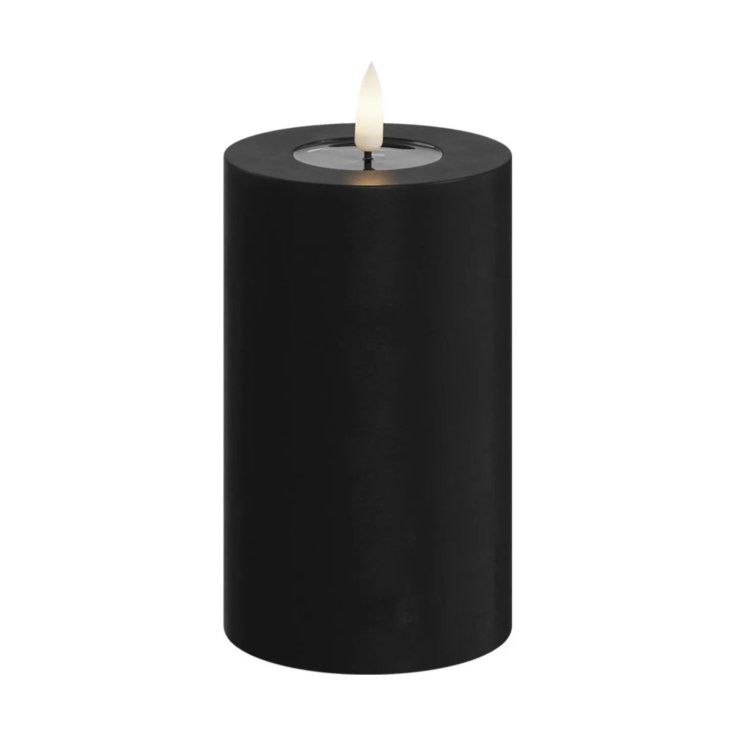 Deluxe Homeart LED-lys Real Flame LED Bloklys i Sort, 12,5 cm, 1