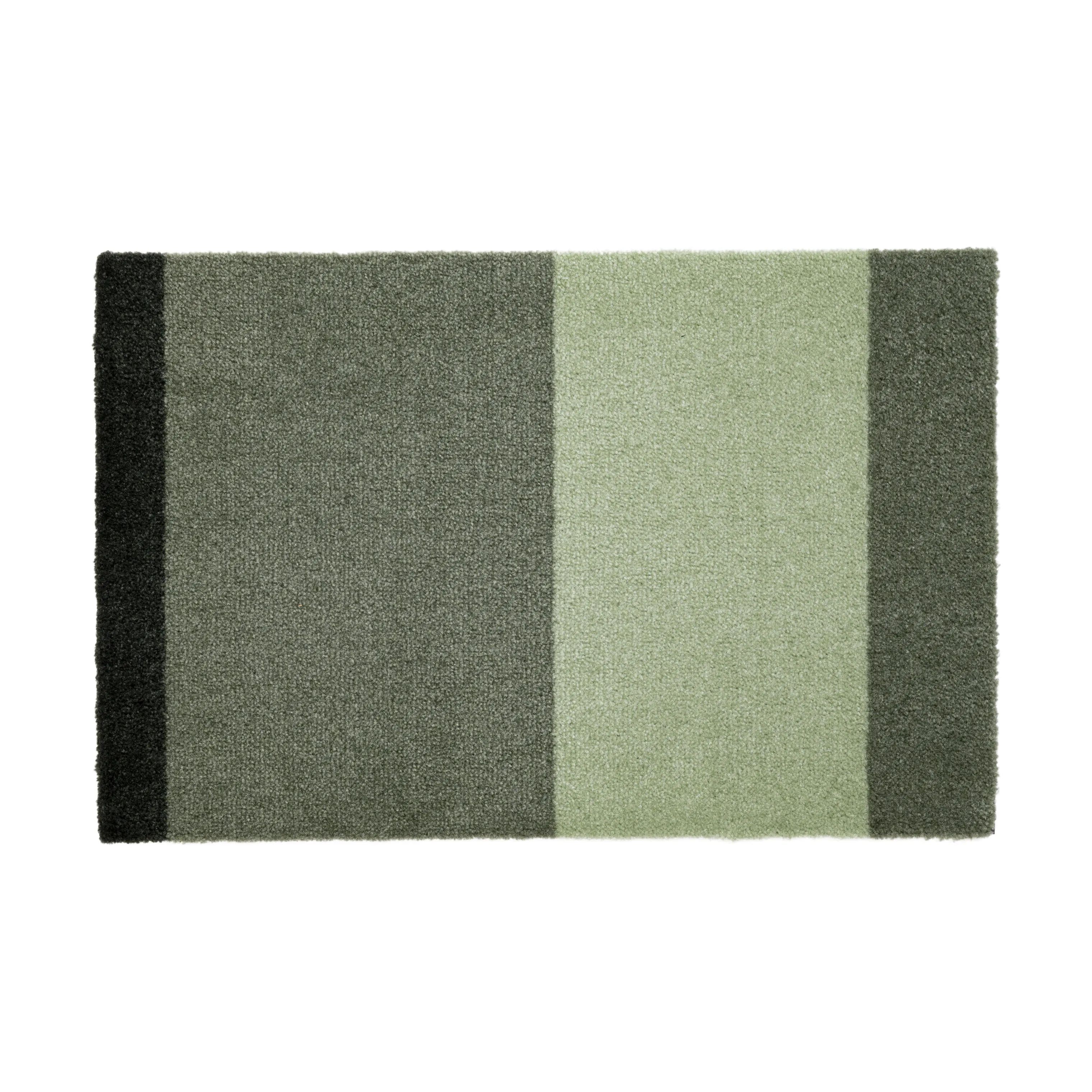 Tica Copenhagen Dørmåtter Stripes Horisontal Gulvmåtte i lysegrøn/støvetgrøn/mørkegrøn, B40 x L60 cm, 1