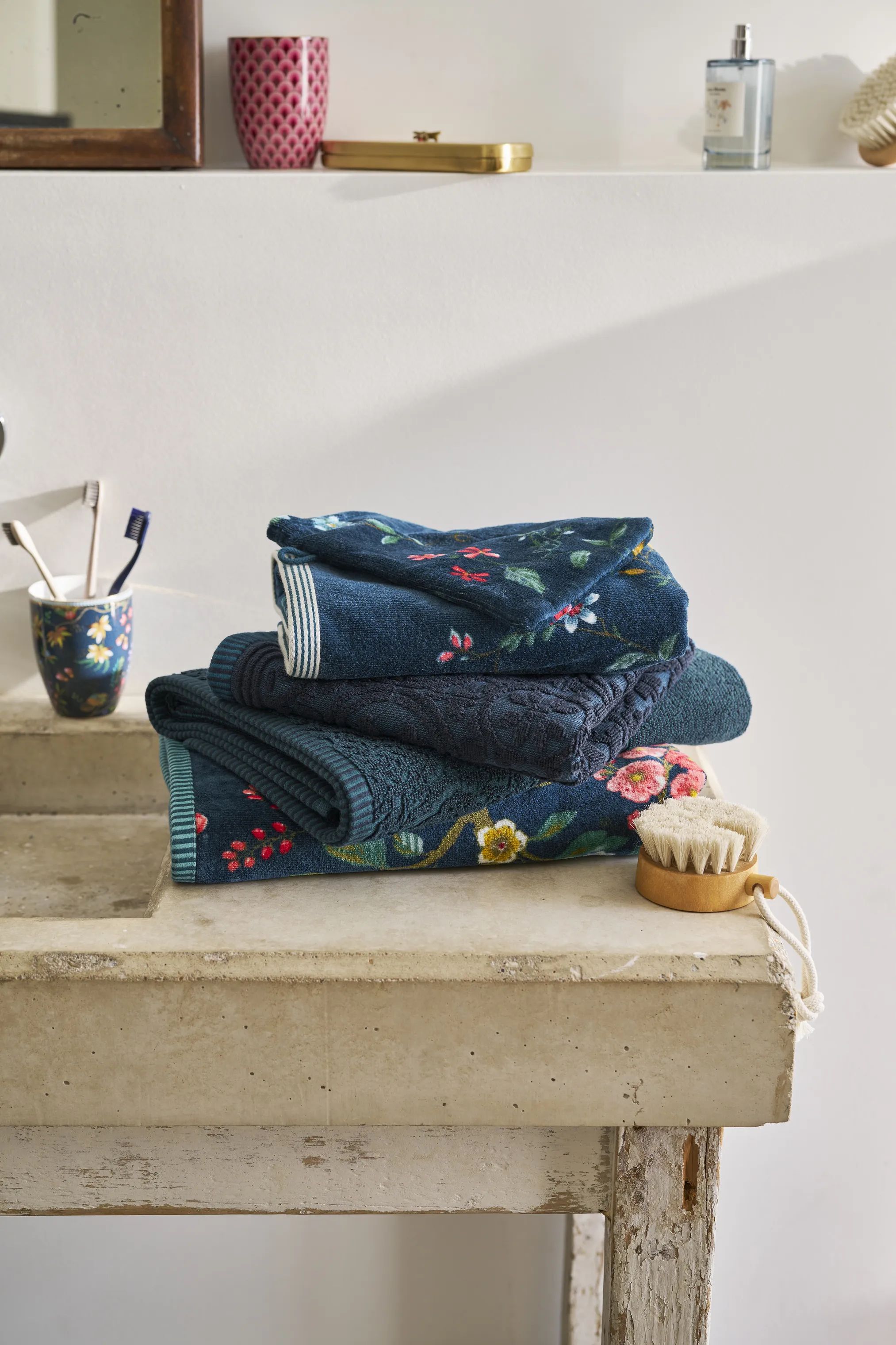 PIP Studio Vaskeklude Les Fleurs Vaskehandske i Dark Blue, 4