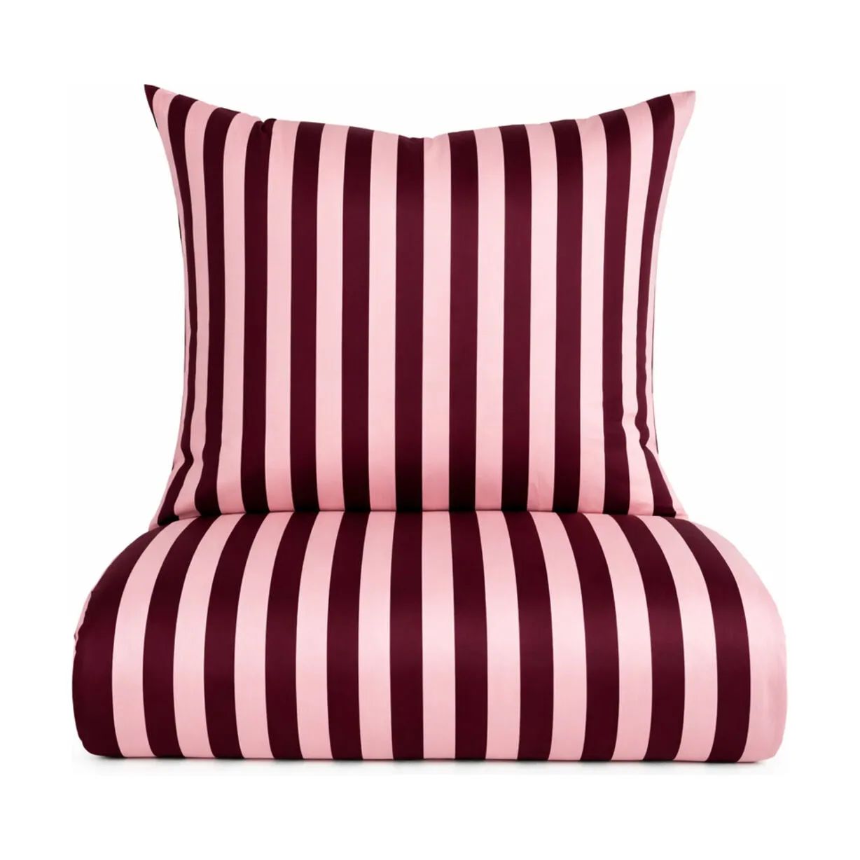 omhu Sengetøj Block strib Blok Strib Sengetøj i Rose, B140 x L220 cm, 1
