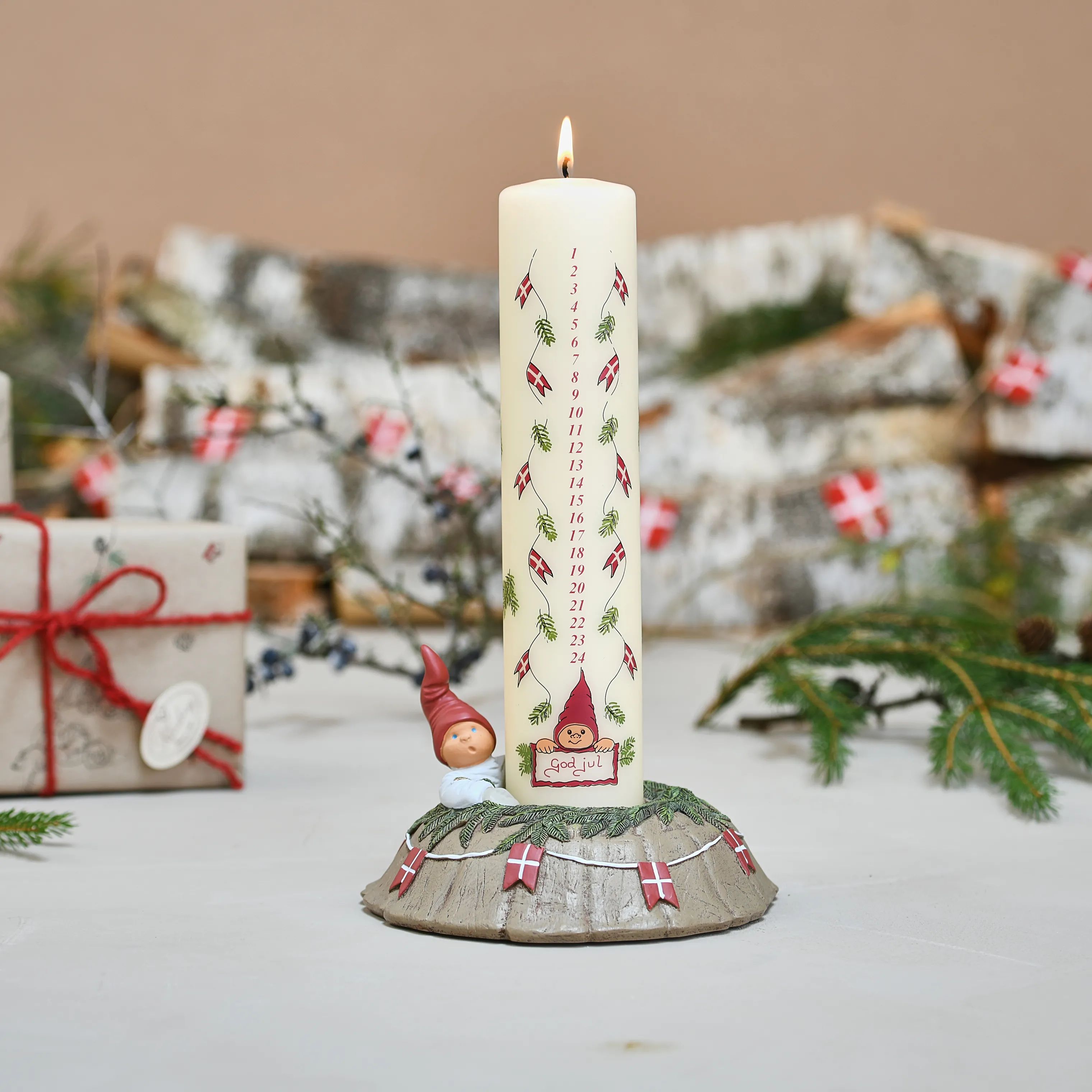 Klarborg Jule- og adventsstager Kalenderstage - Paw i Multifarvet, 10 cm, 2