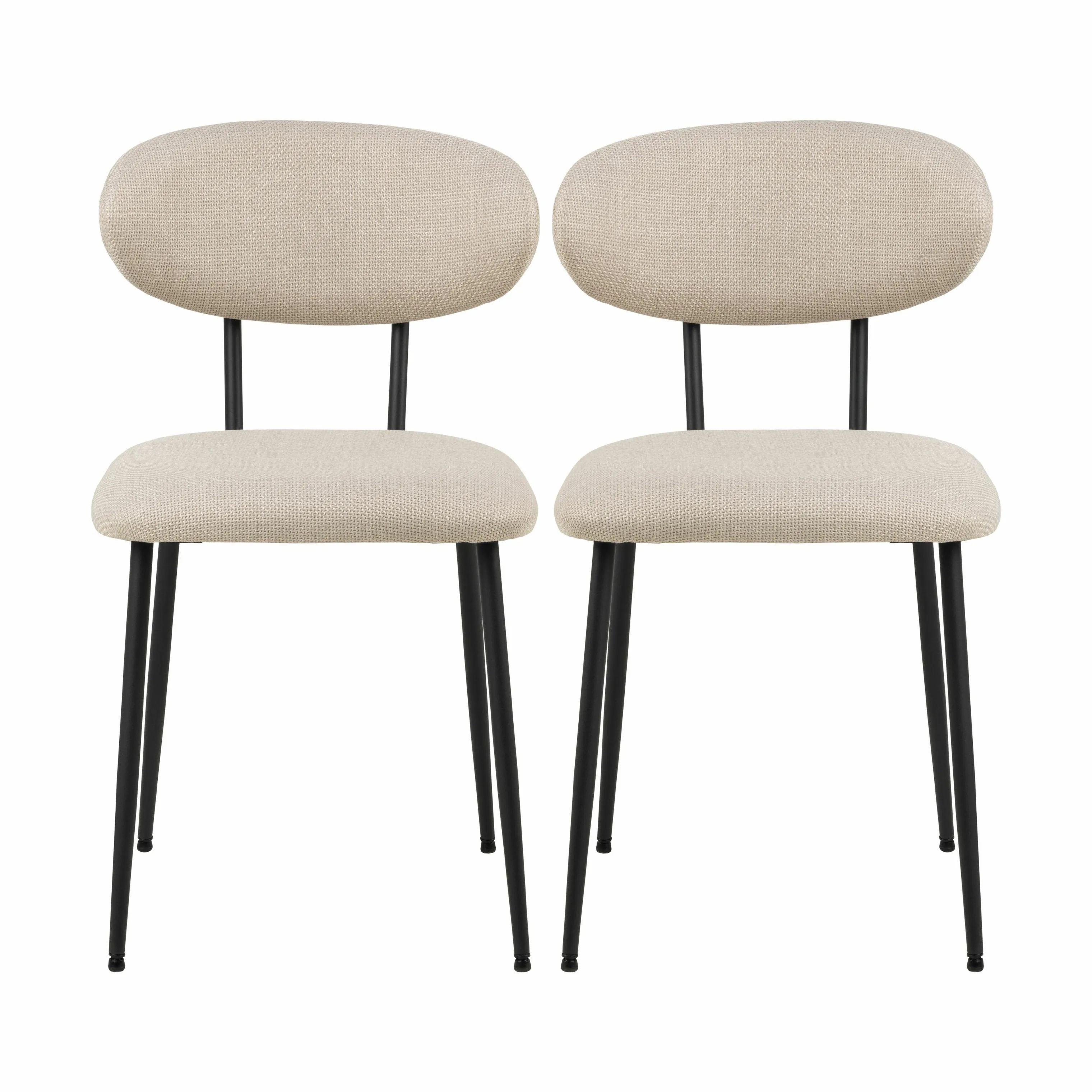 CASA Living Spisebordsstole Denise Spisebordsstol - 2 stk. i beige, 1