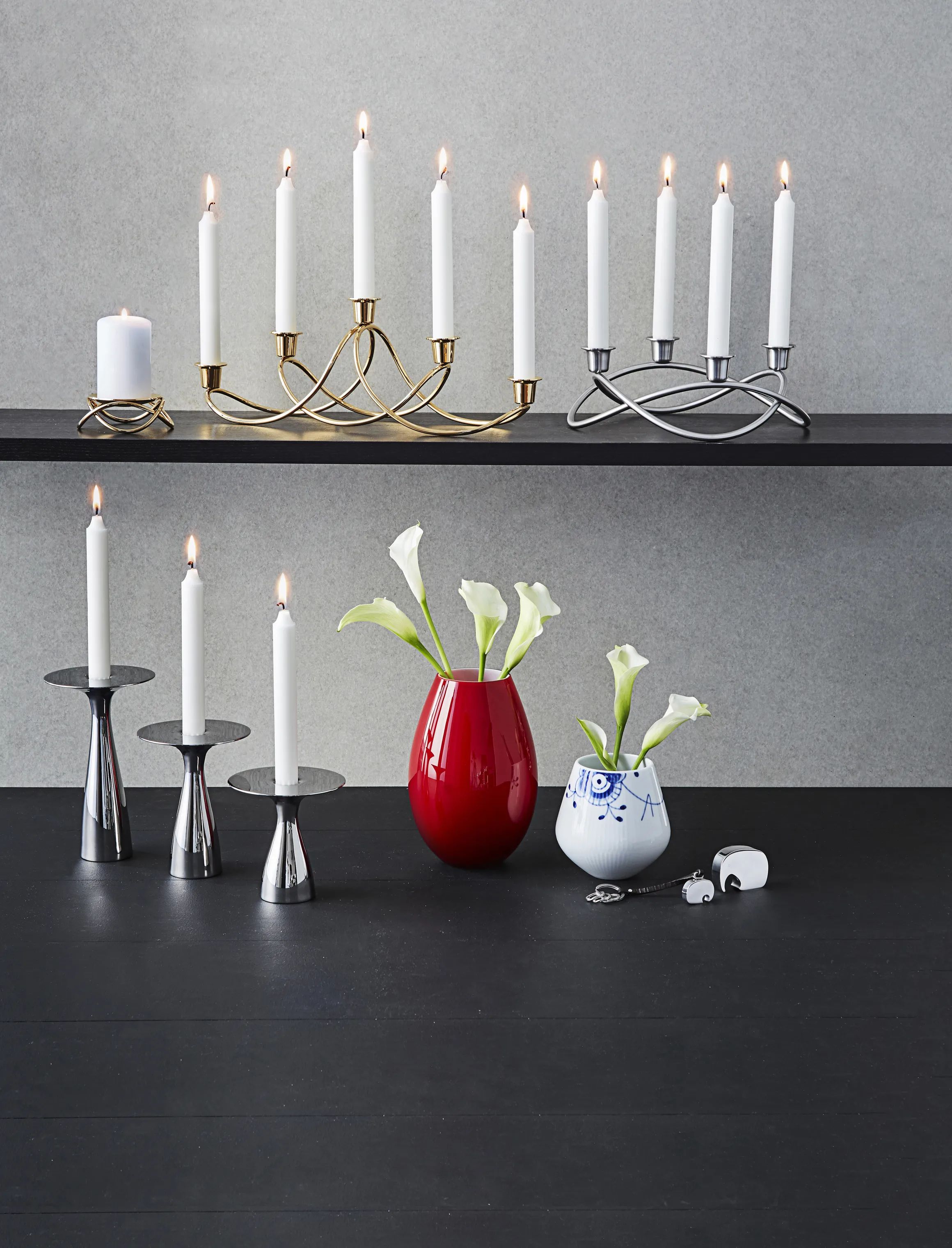 Georg Jensen Kronelysestage Christmas Collectibles Harmony Lysestage i Guldfarvet, 2