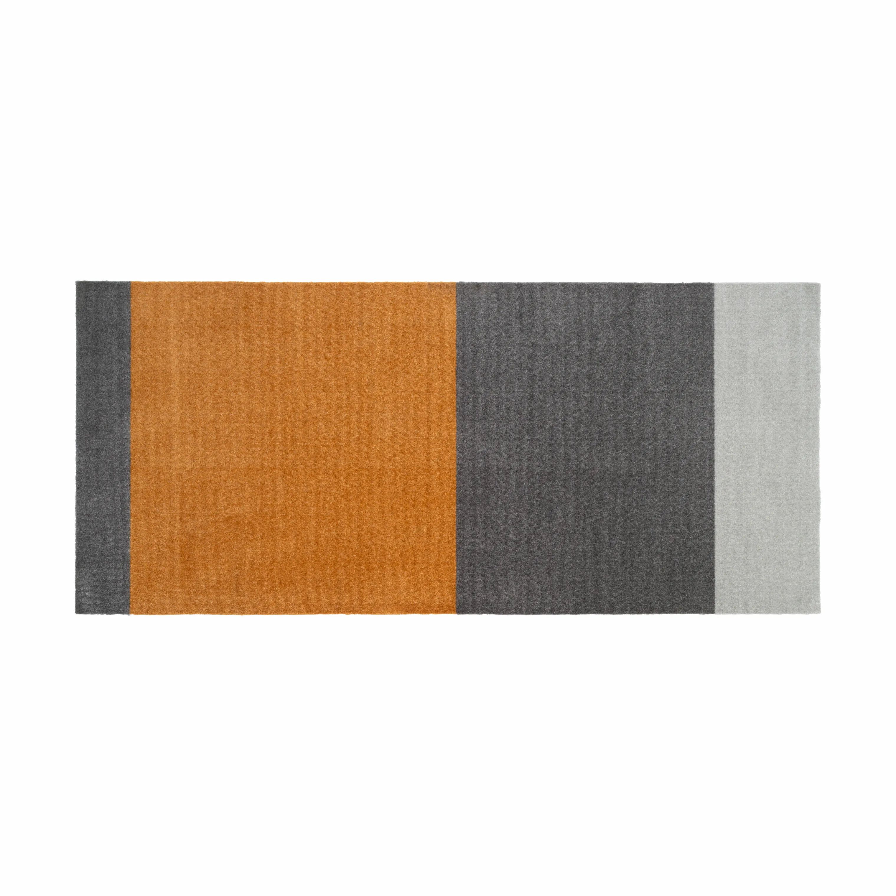 Tica Copenhagen Gulvtæpper Stripes Horisontal Gulvtæppe i Grå/steelgrey/dijon, B90 x L200 cm, 1