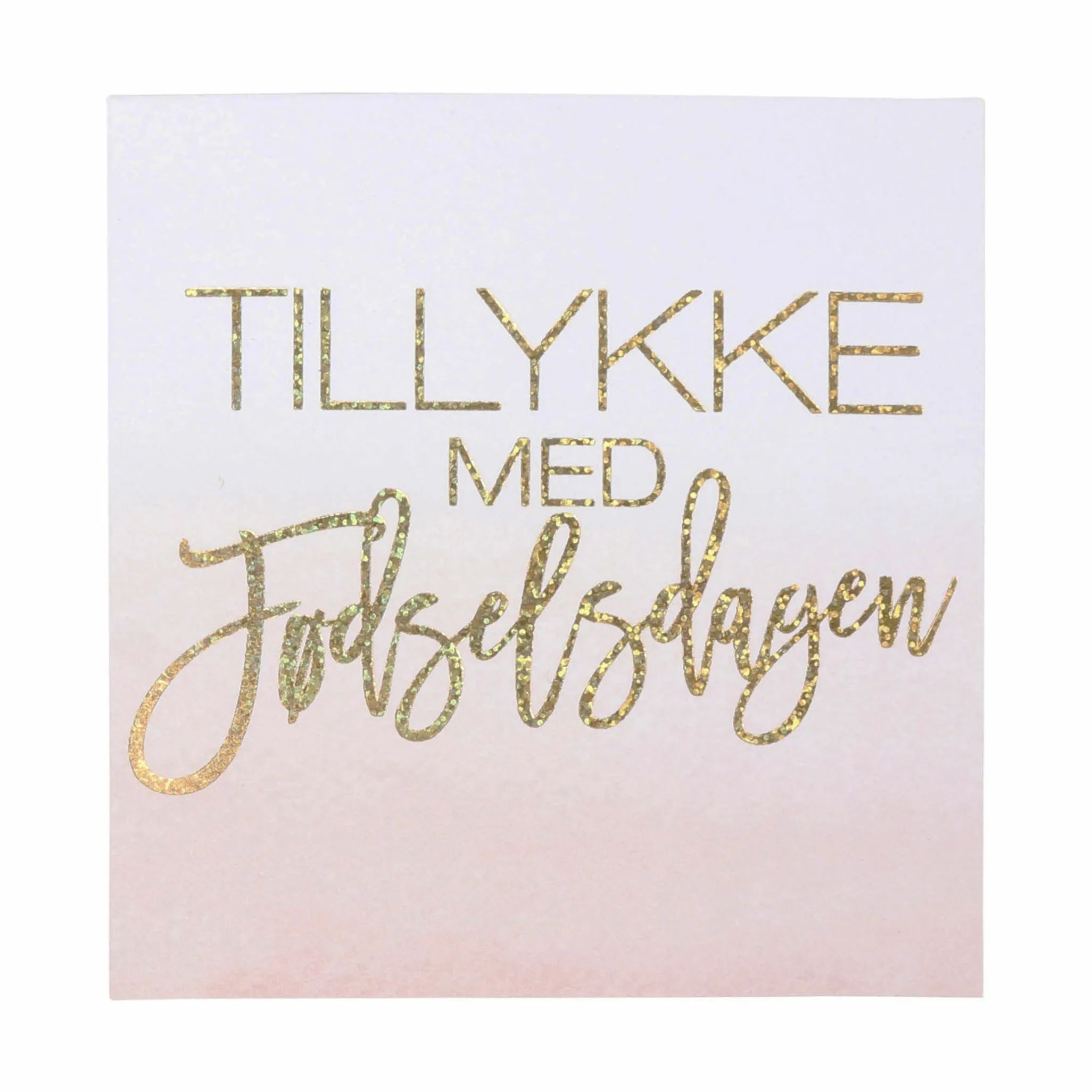 CASA Living Kort Kort - Tillykke med fødselsdagen i lyserød;guld, 1