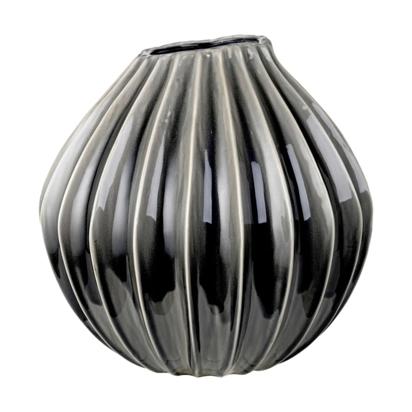 Broste Copenhagen Vaser Wide Vase i Smoke Grey, H40 x Ø40, 1