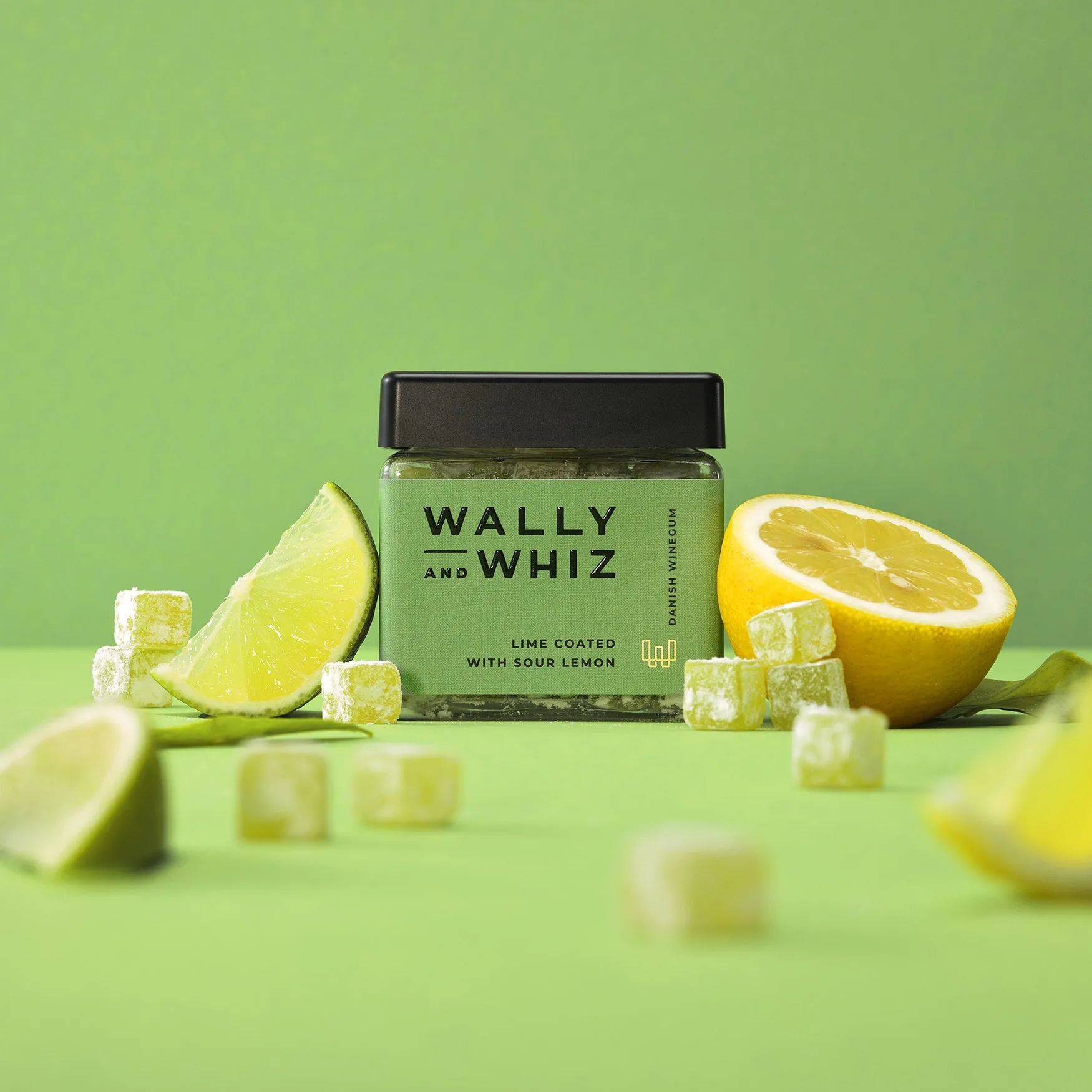 Wally and Whiz Søde sager Vingummi - Lime med Sour Citron i 135 gram, 2
