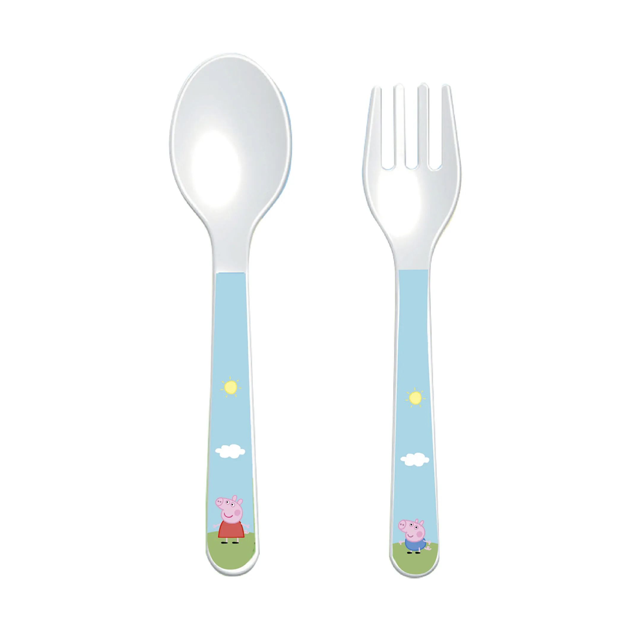 Barbo Toys Børnebestik Gurli gris Bestiksæt - 2 dele i Blå, 1