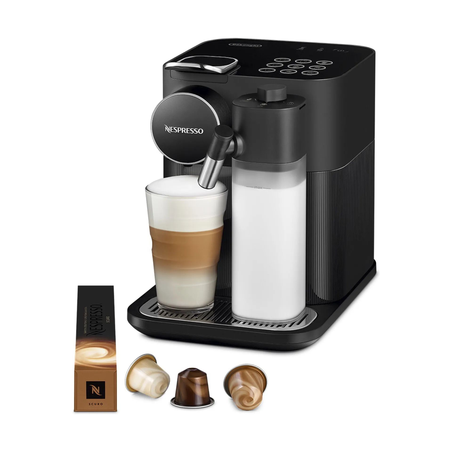 Nespresso kapselmaskiner Gran Lattissima Kapsel Kaffemaskine i Sort, 7