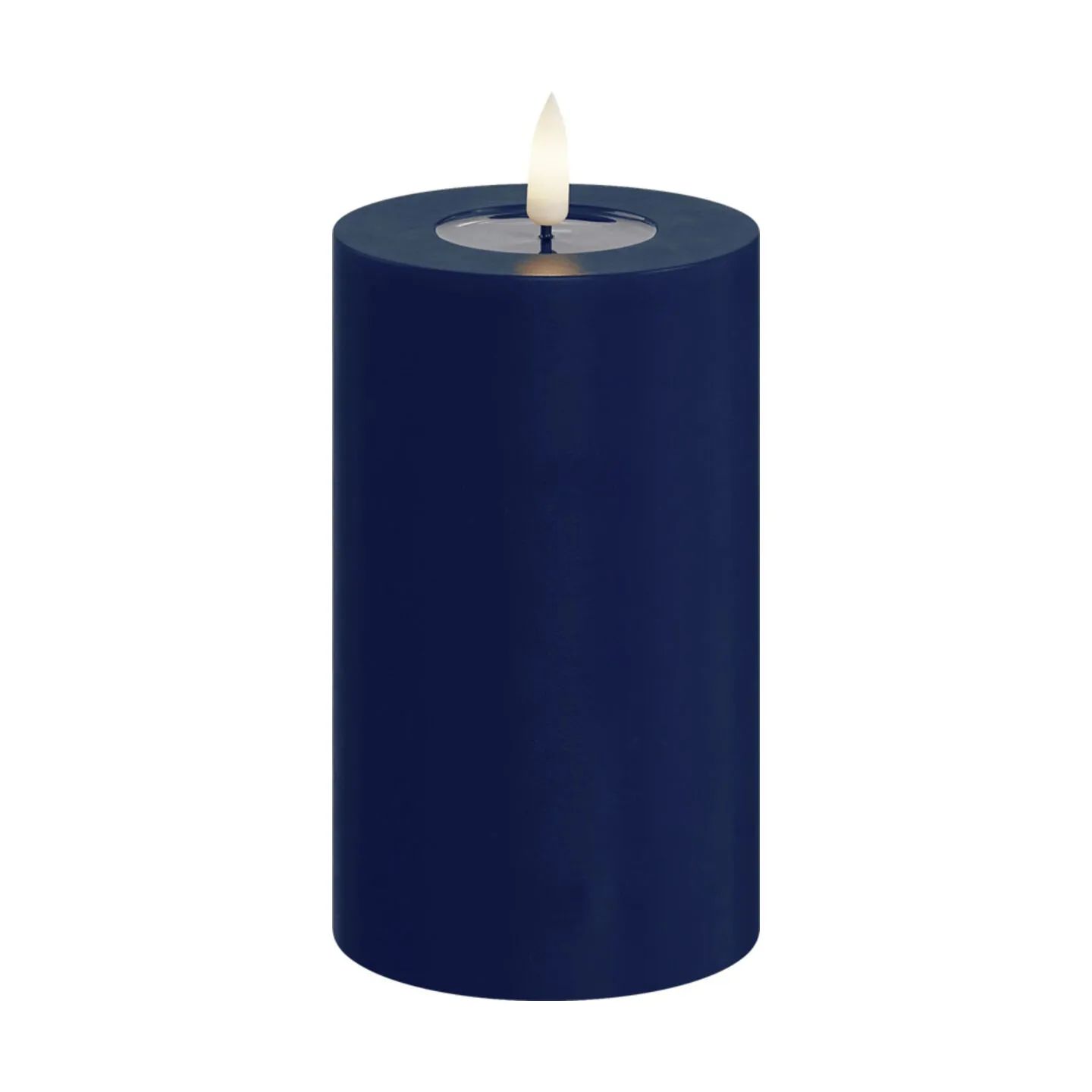Deluxe Homeart LED-lys Real Flame LED Bloklys i Royal Blue, 12,5 cm, 1