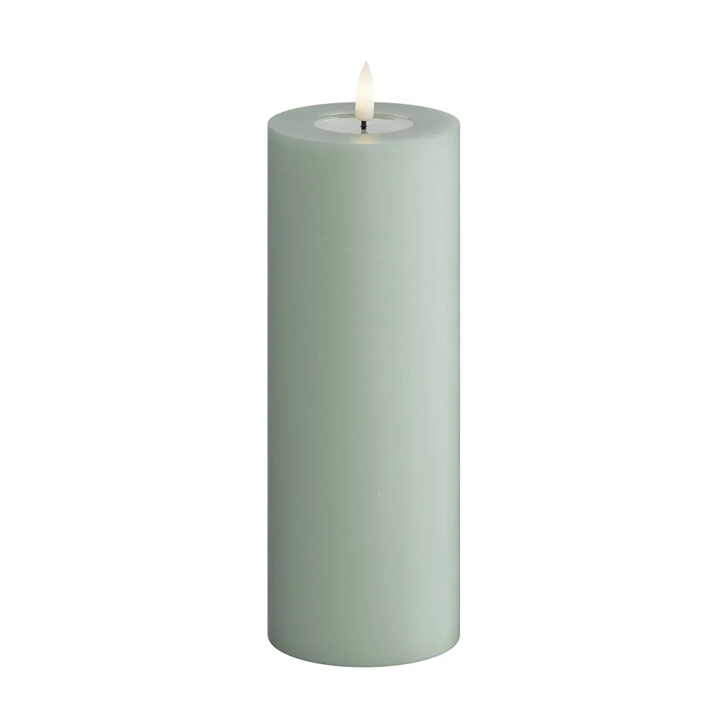 Deluxe Homeart LED-lys Real Flame LED Bloklys i Salvie grøn, 20 cm, 1