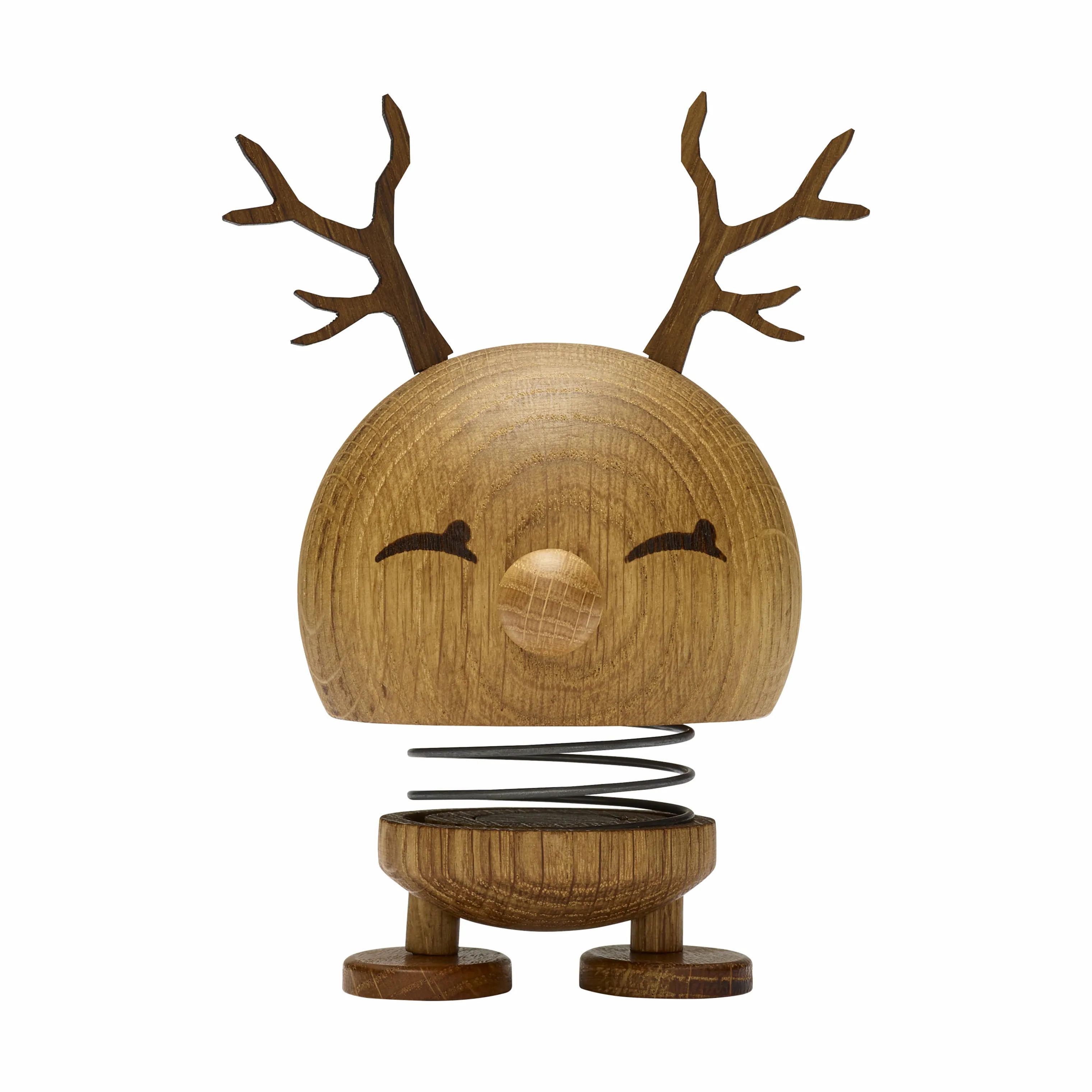 Hoptimist Dyrefigurer Christmas Bimble - Rensdyr i Egetræ, 13,4 cm, 1