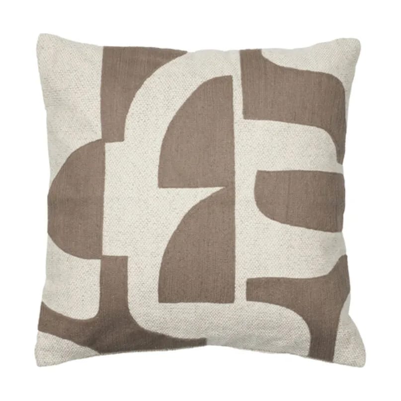 Broste Copenhagen Hovedpudebetræk Mundo Pudebetræk i Kangaroo Brown/Light Beige, 1
