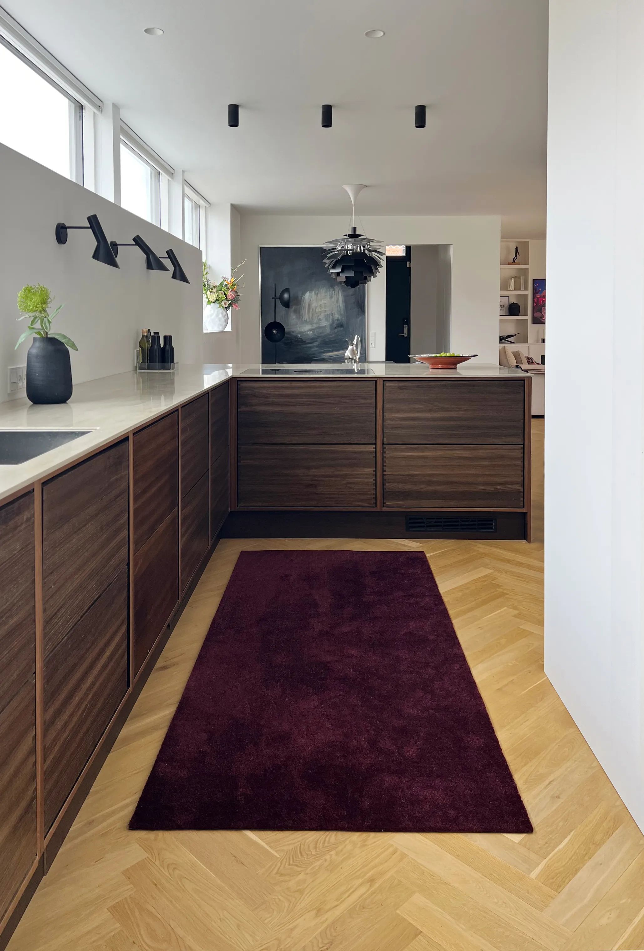 Tica Copenhagen Gulvtæpper Uni Color Unicolor Gulvmåtte i Bordeaux, B90 x L200 cm, 4