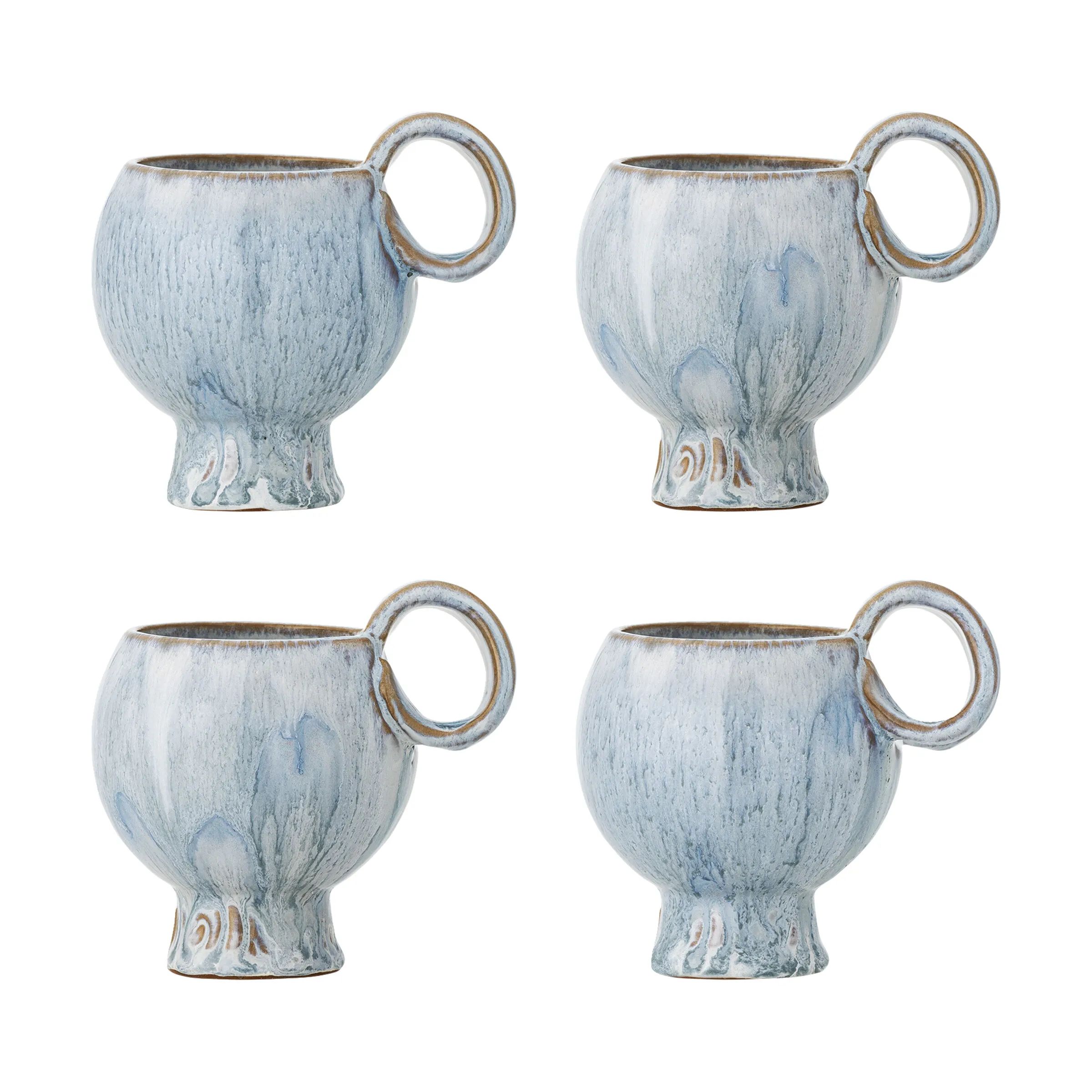 Bloomingville Krus og kopper med hank Avonlea Kop - 4 stk. i Blue, 1