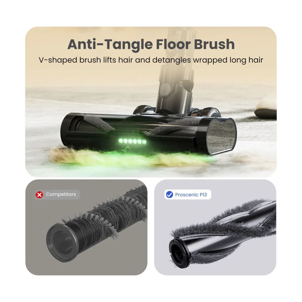 Proscenic Støvsugere P13 Ledningsfri 2-i-1 Støvsuger i Grå, 4